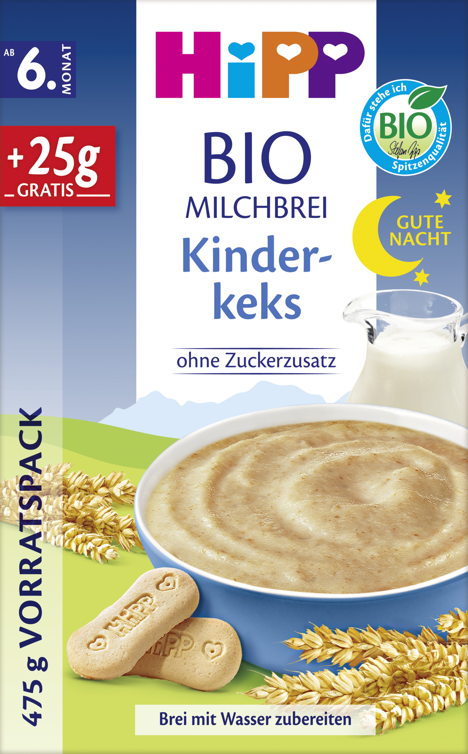 HiPP Bio mælkegrød Godnat-kiks, storpakke