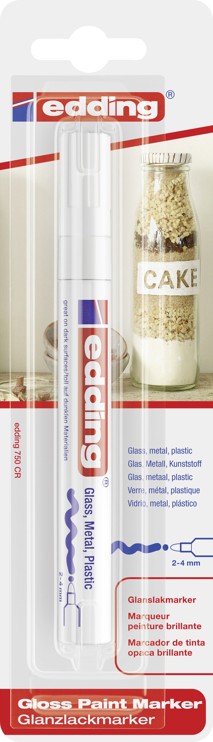 Edding Blank paint tusch 750, 2 - 4 mm, hvid