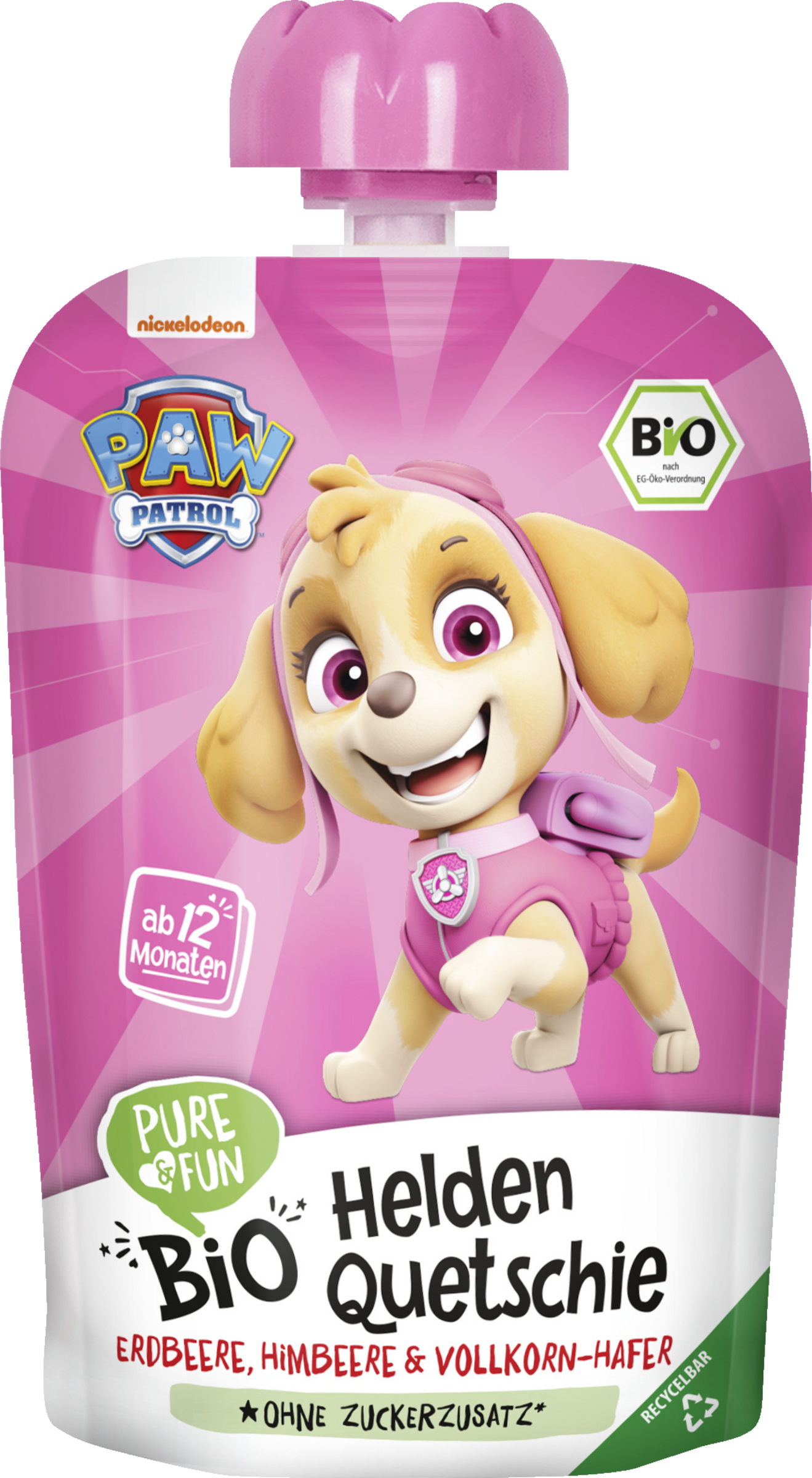 Pure&Fun PAW Patrol øko-helte babymos pink Skye