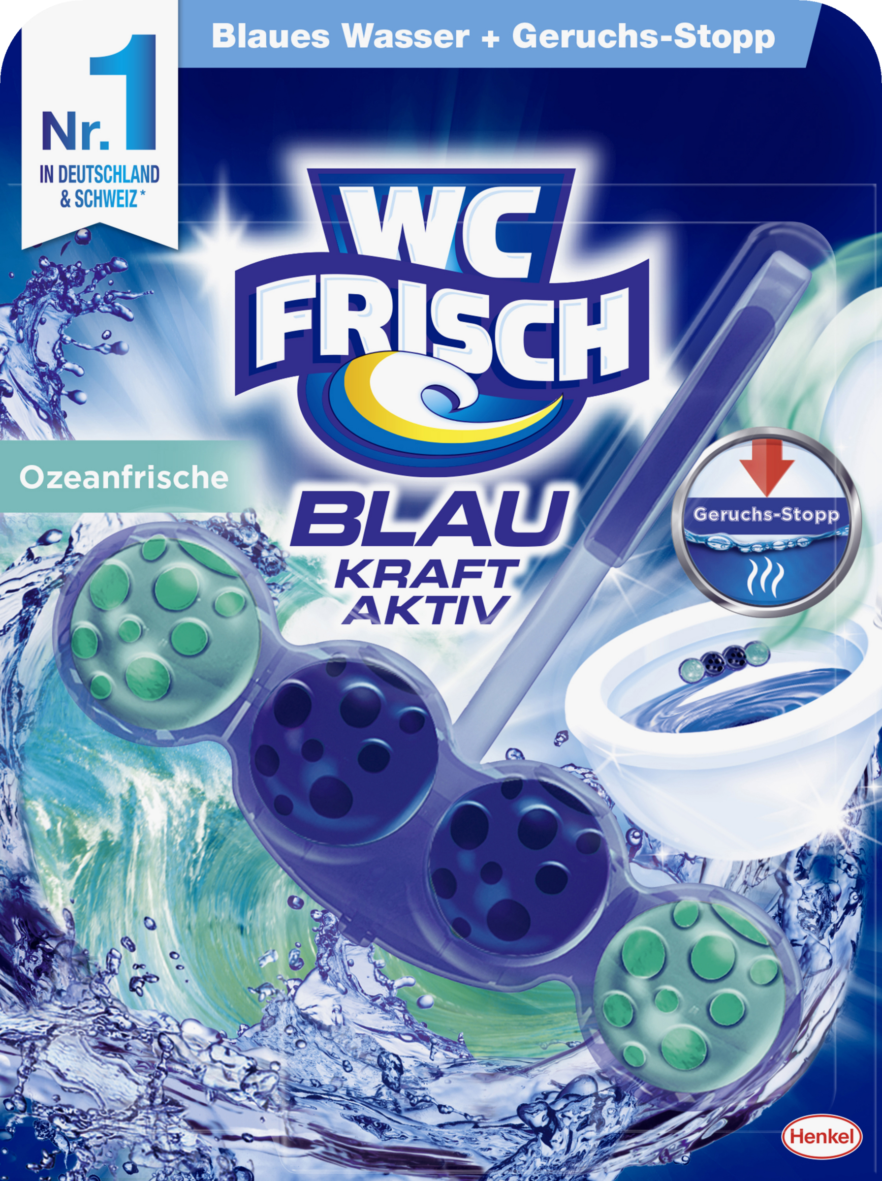 WC FRISCH Power Active blå duftfrisker Ocean Fresh