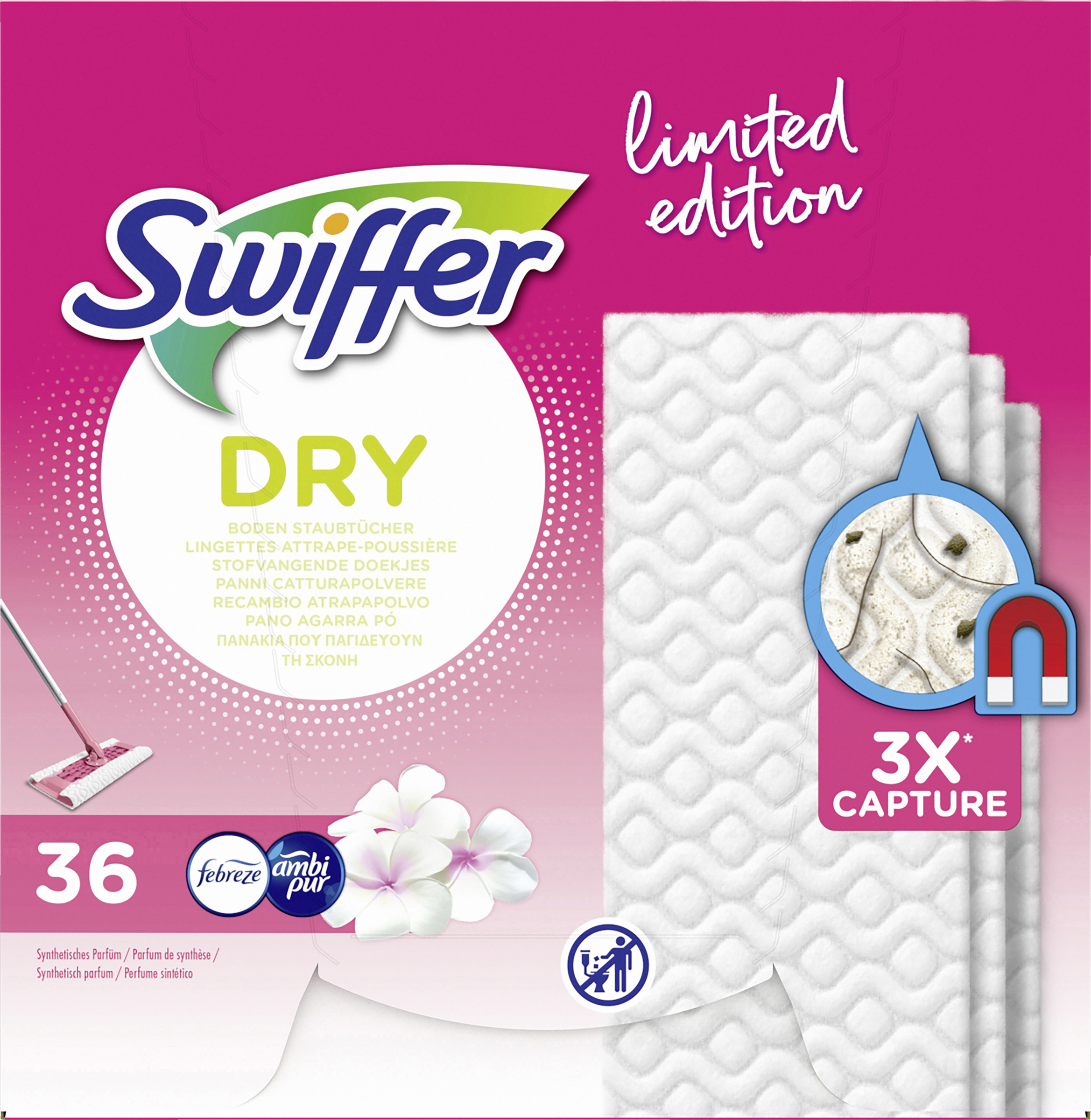 Swiffer Aftørringsklude Pink Limited refill-pakke