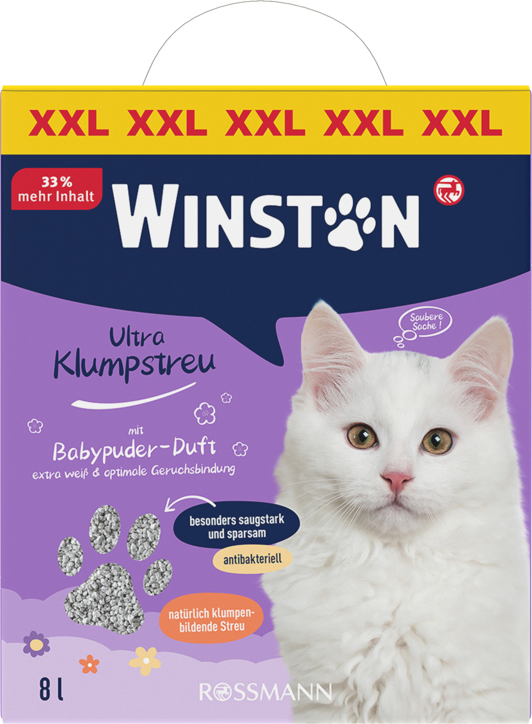 Winston Ultraklumpende strøelse med duft af babypudder