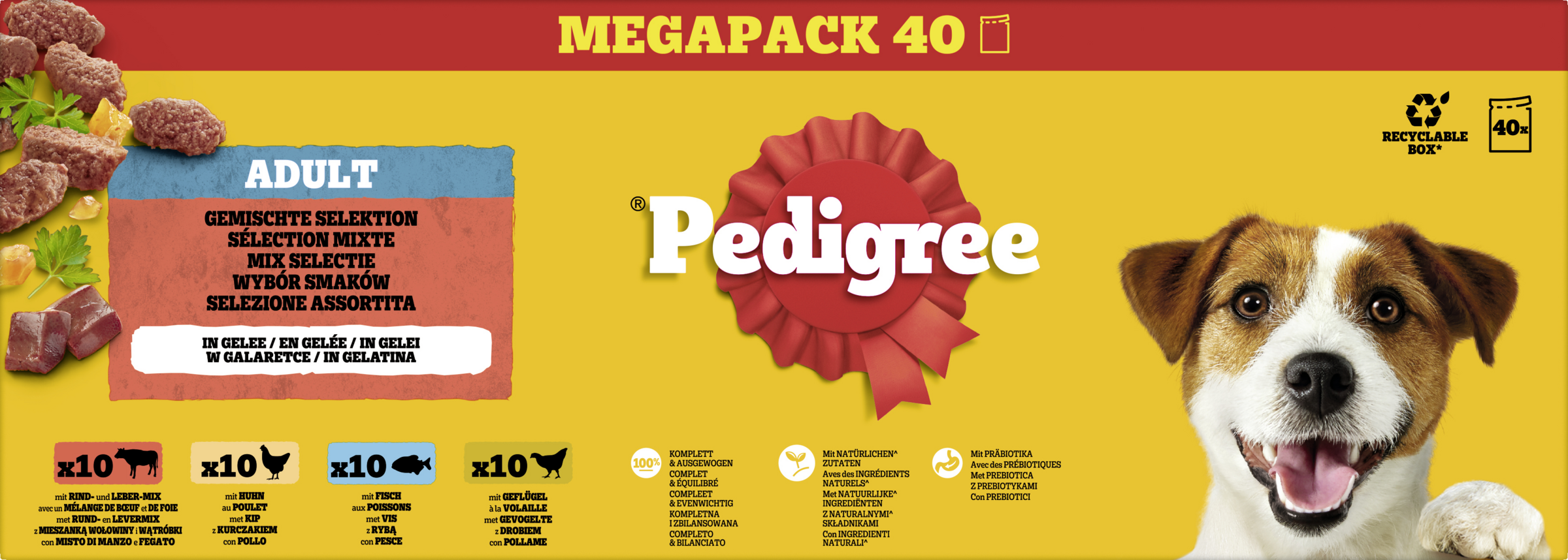 Pedigree Multipack-portionsposer Blandet udvalg i gelé