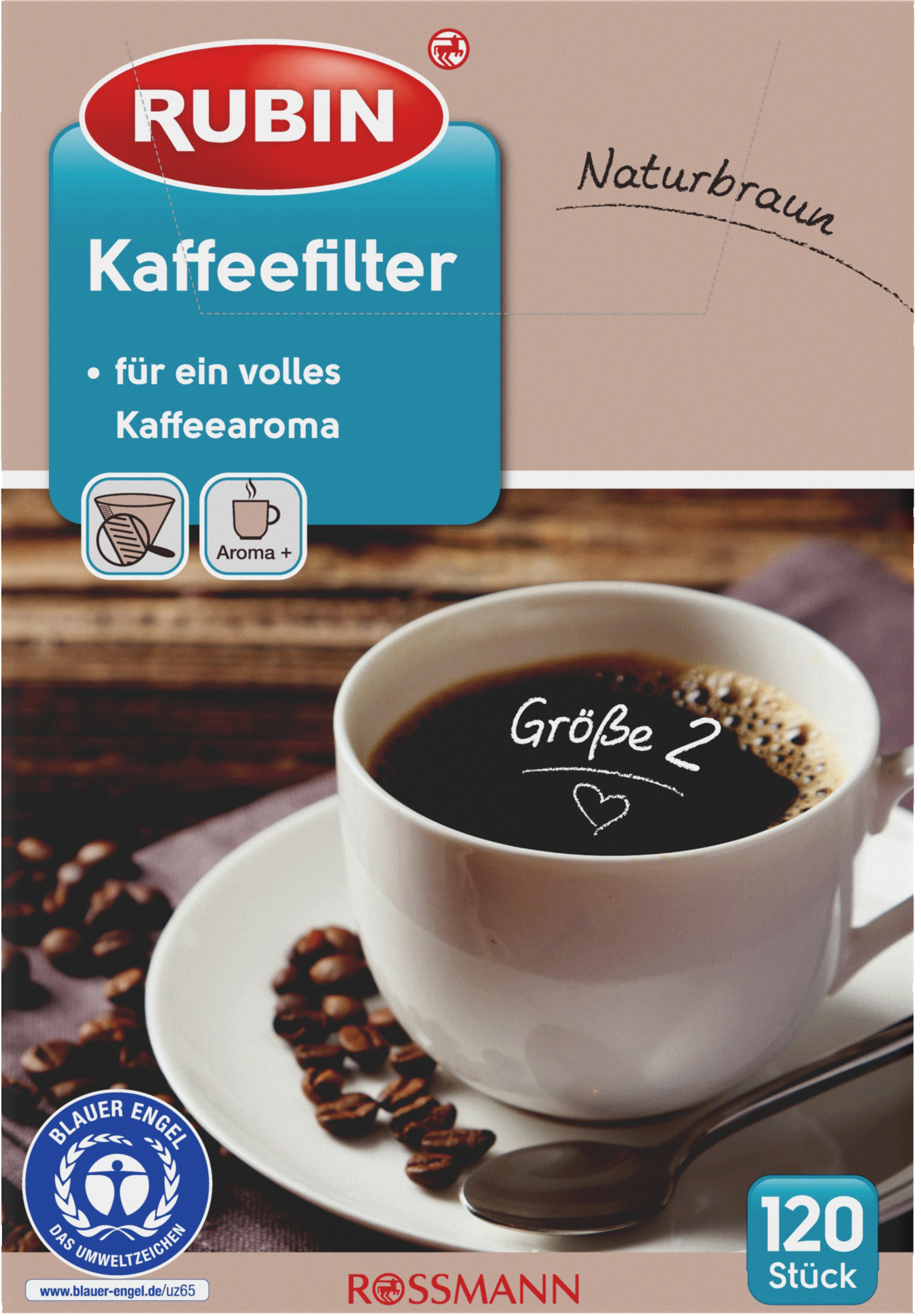 RUBIN Kaffefilter, naturlig brun, str. 2