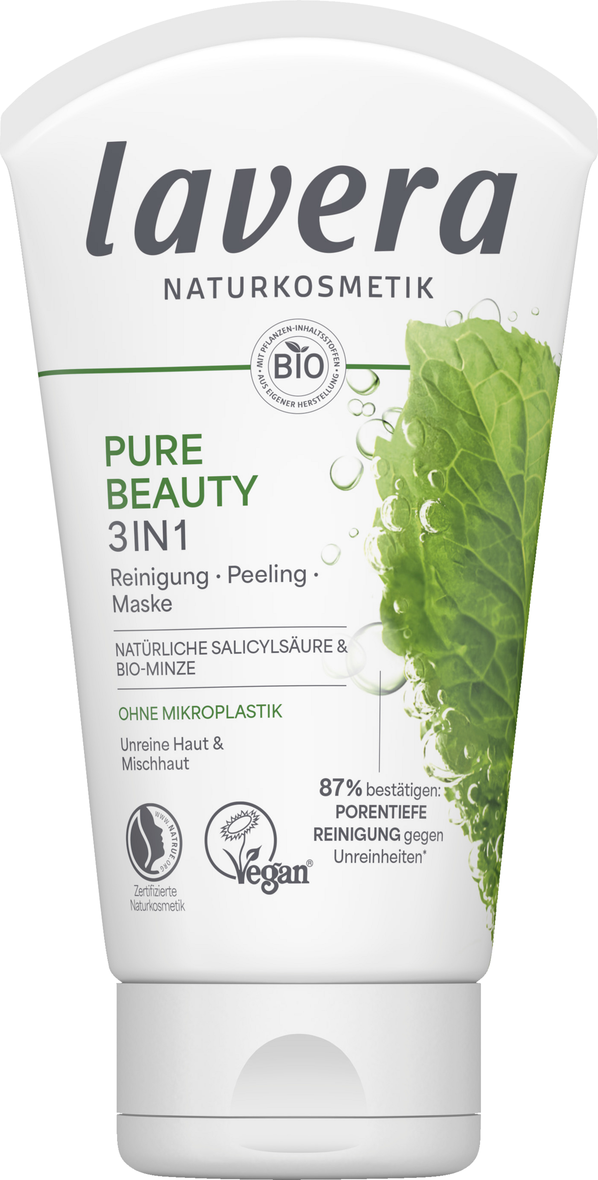 lavera Pure Beauty 3-i-1 Rensning – Peeling – Maske