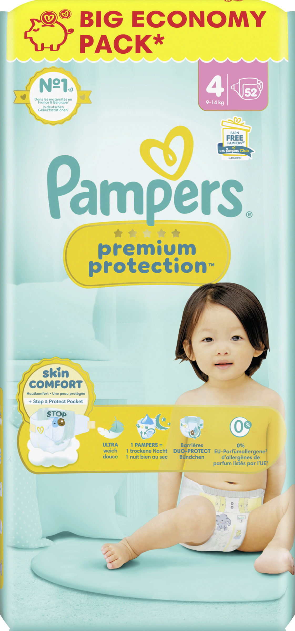 Pampers premium protection Maxi Big Pack bleer str. 4, 9-14 kg
