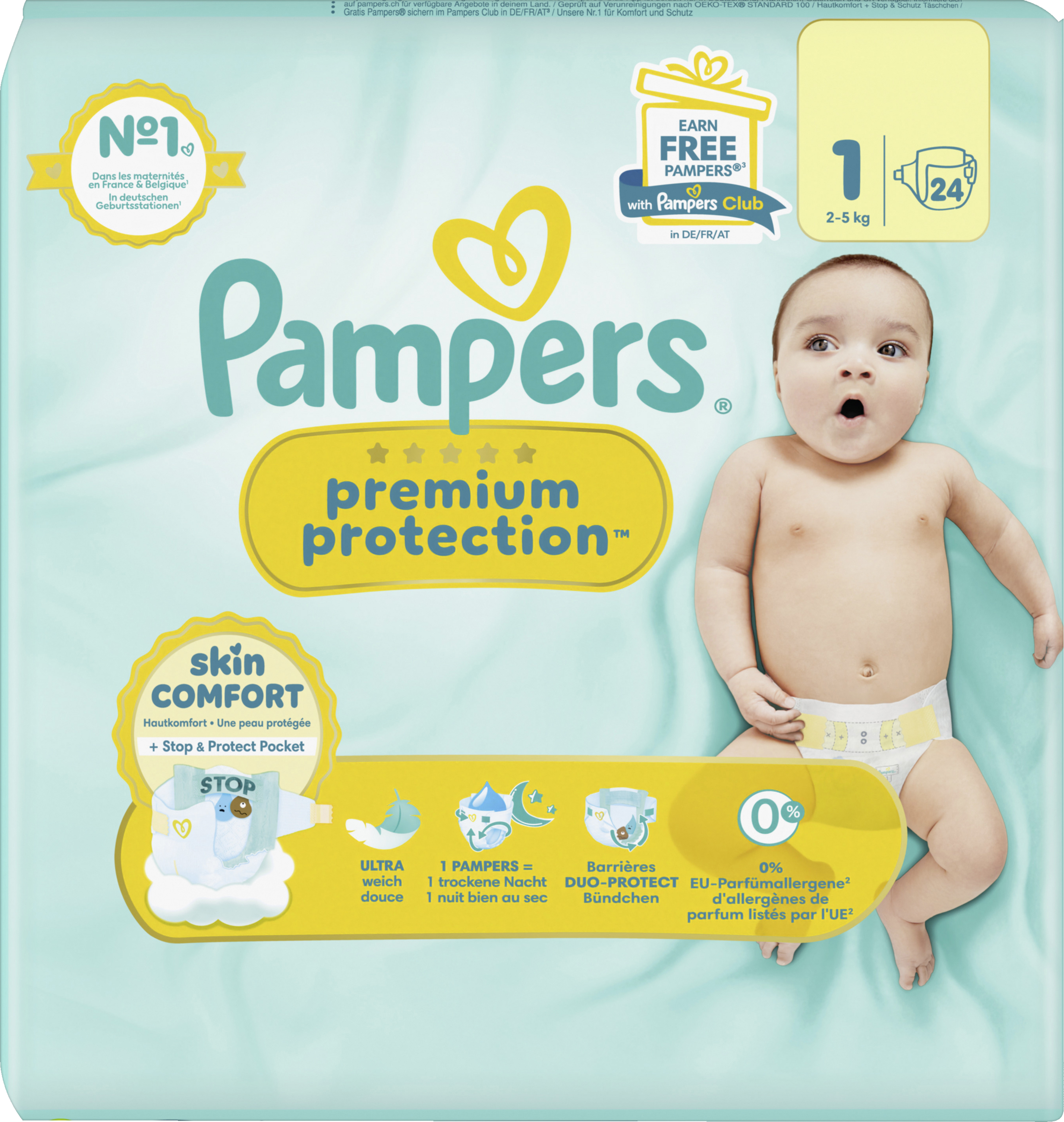 Pampers premium protection New Baby Newborn bleer str. 1 (2-5 kg)