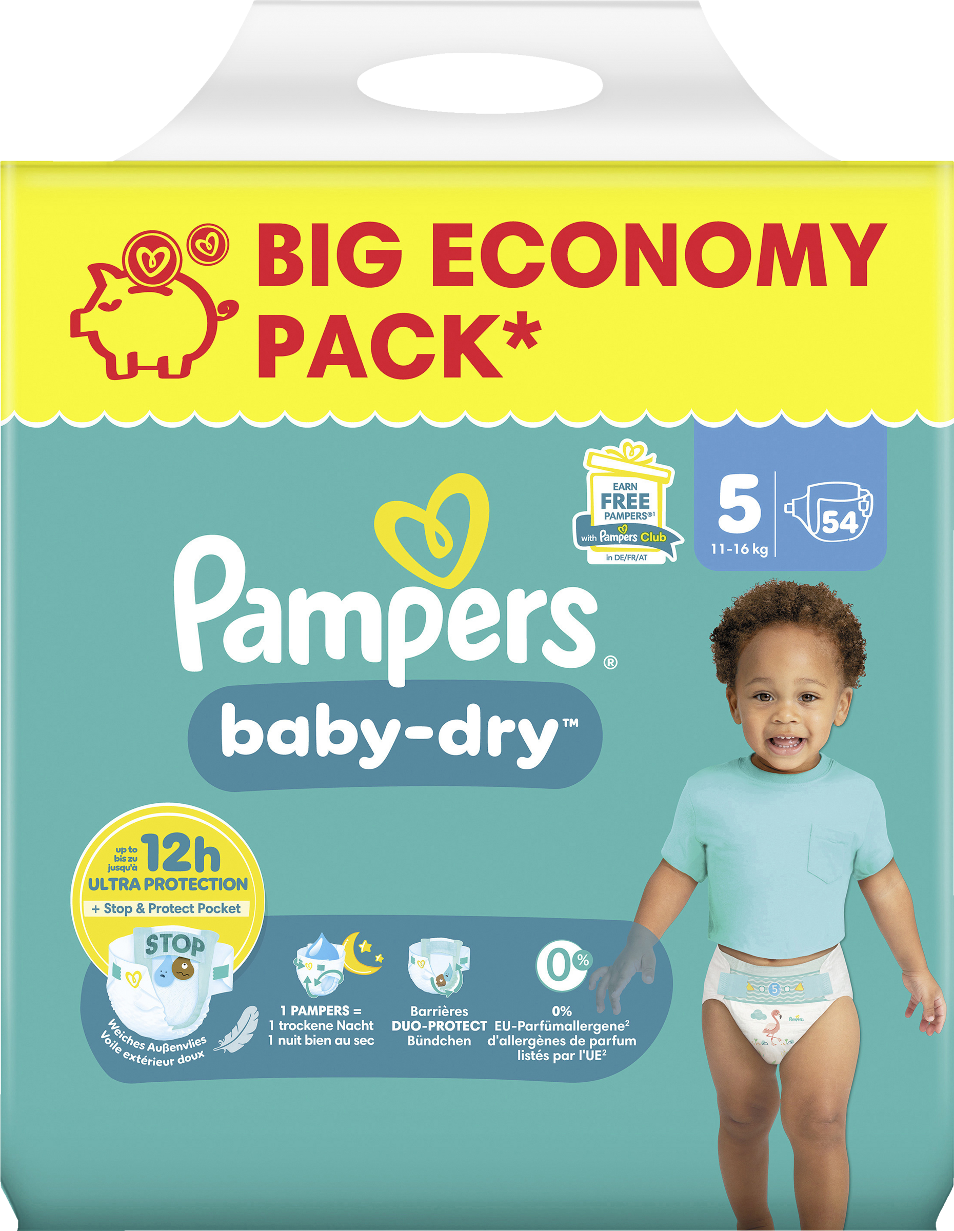 Pampers Pampers BABY DRY Junior BigPack bleer str. 5, 11-16 kg, 54 stk.