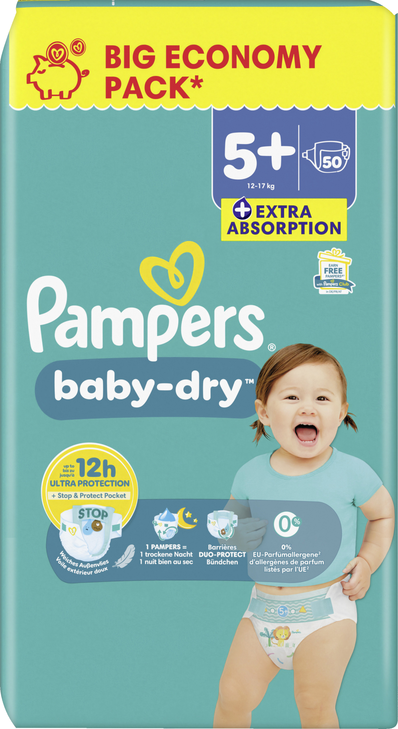 Pampers Baby Dry Junior Plus Big Pack bleer str. 5, 12-17 kg