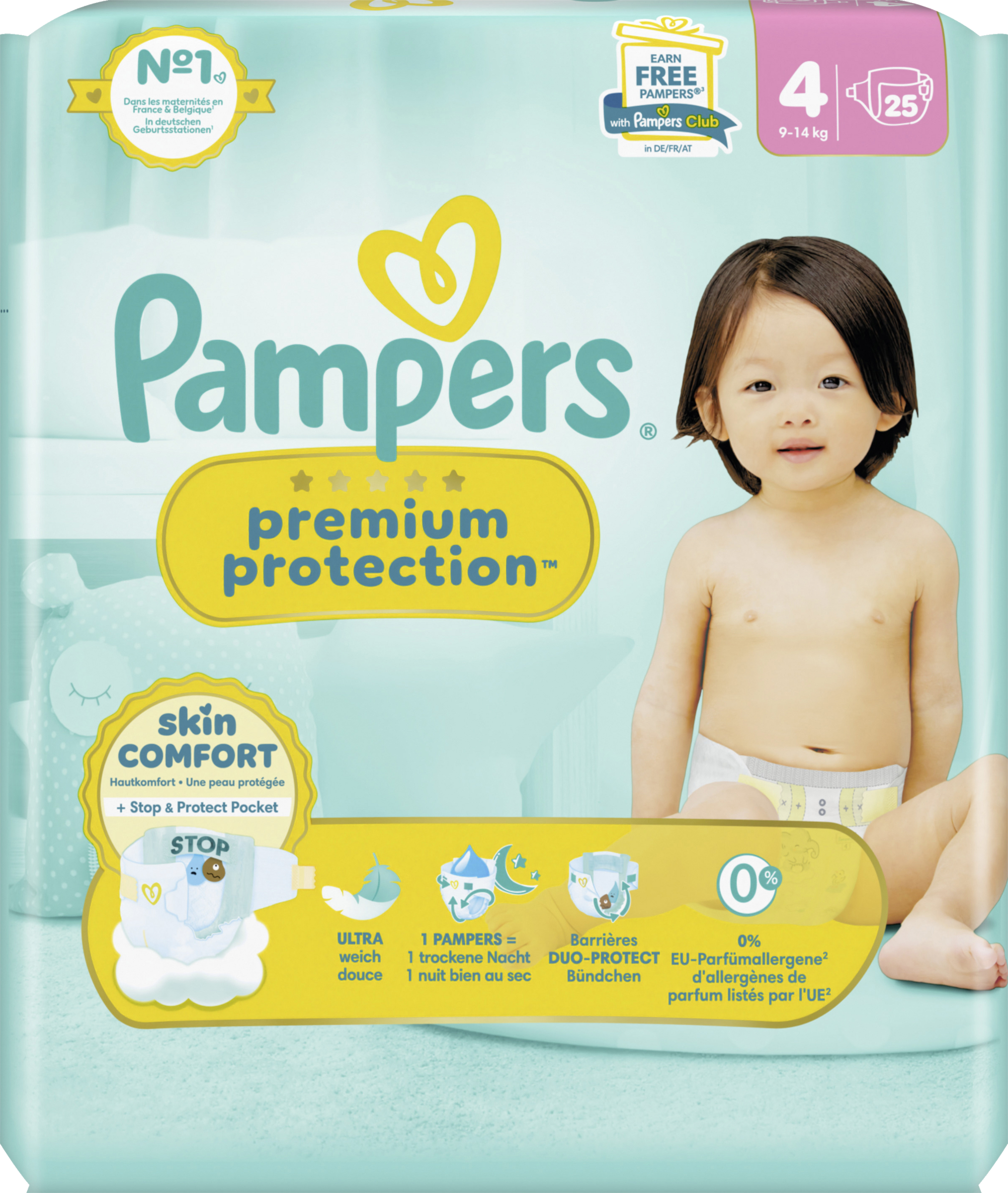 Pampers premium protection Maxi bleer str. 4 (9-14 kg)