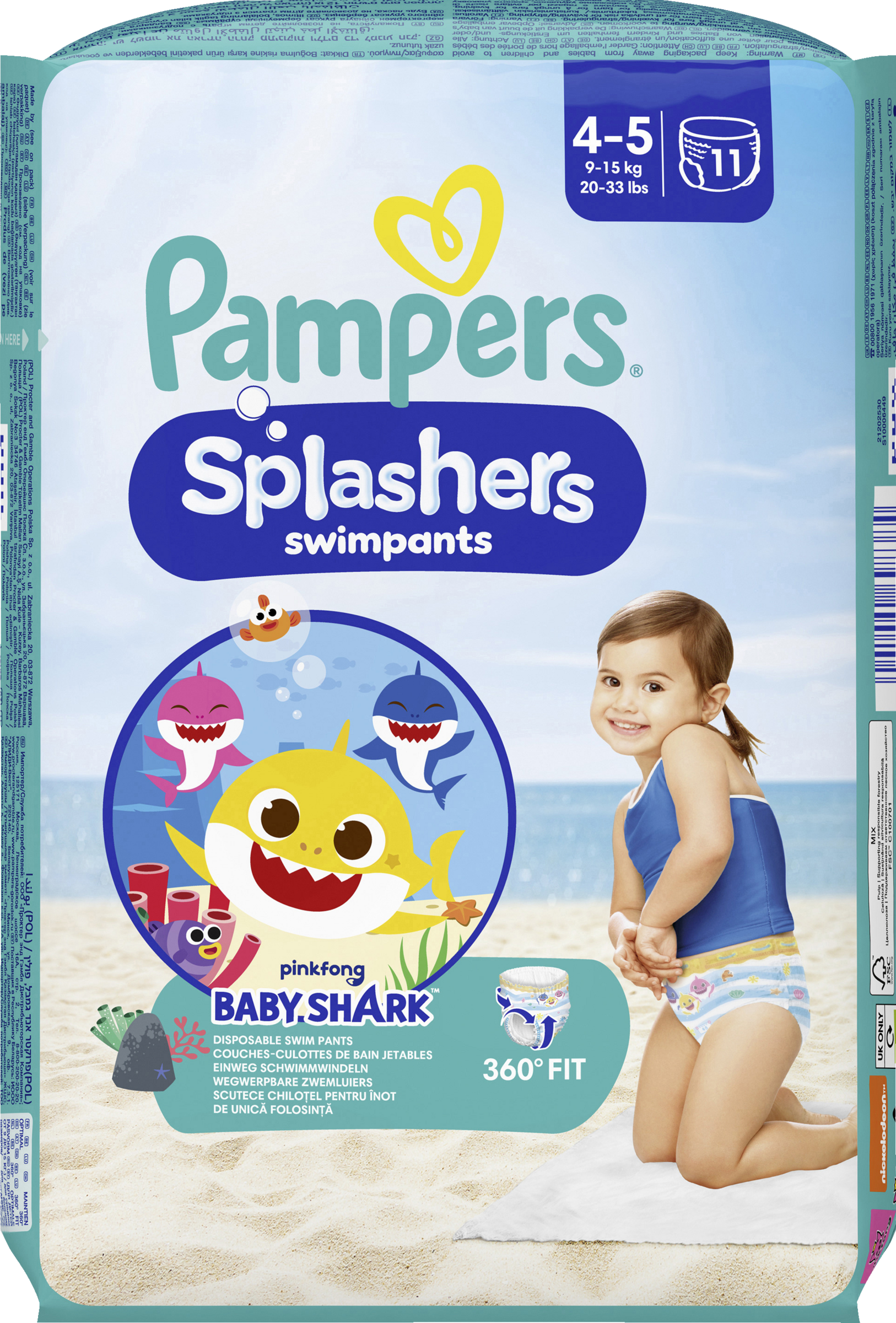 Pampers Splashers Engangsbadebleer størrelse 4-5 (9-15 kg)