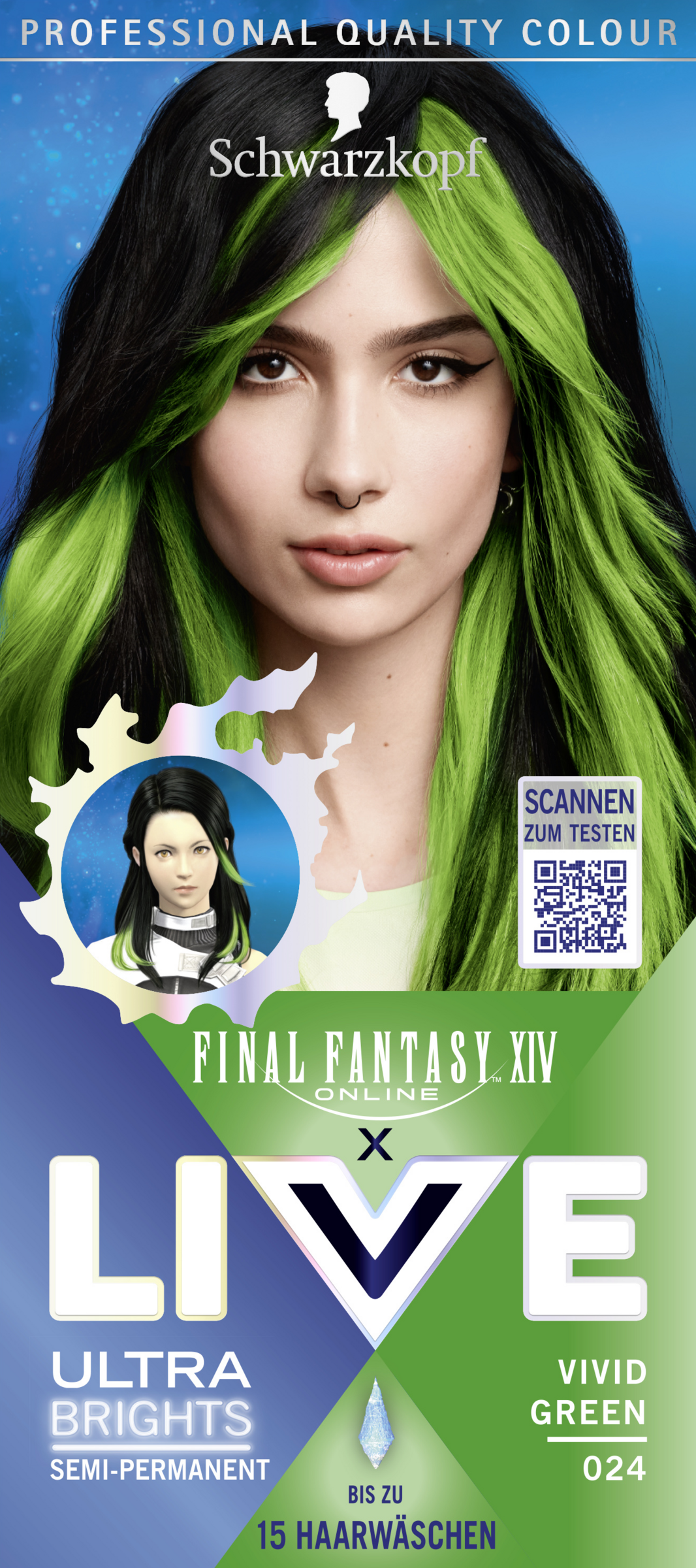 Schwarzkopf LIVE Ultra Brights hårfarve 024 Vivid Green