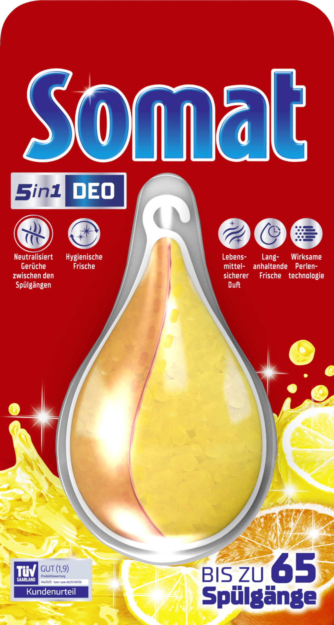 Somat 5-I-1 opvaskemaskine-deo Perler Citron & Appelsin