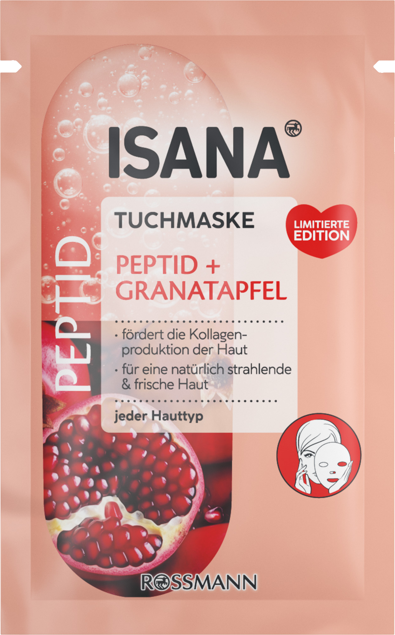ISANA Sheetmaske peptid + granatæble