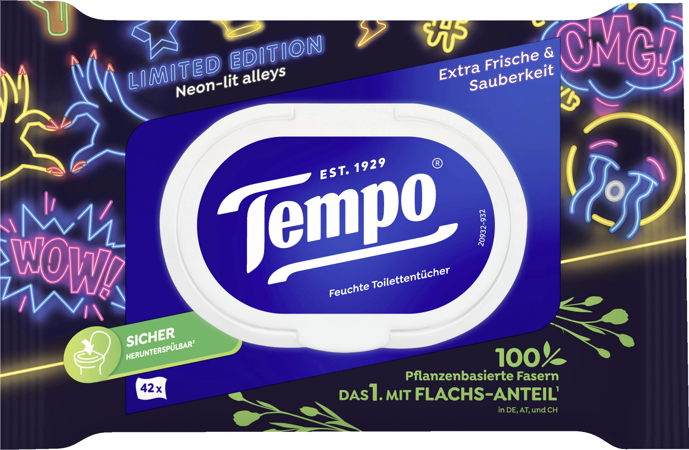 Tempo Fugtige toiletvådservietter Limited Edition