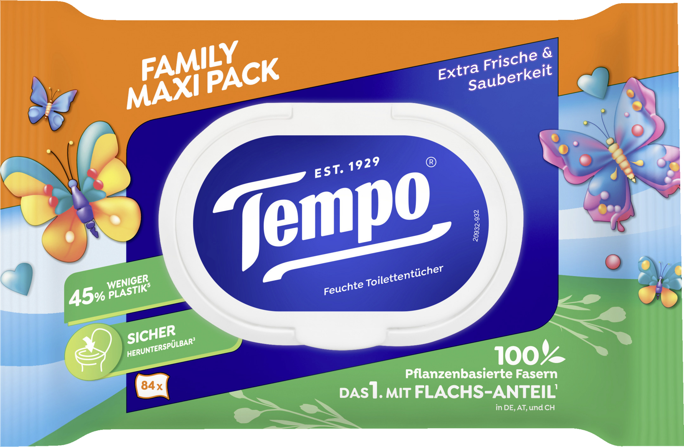 Tempo Tempo fugtige toiletservietter Family Maxi Pack