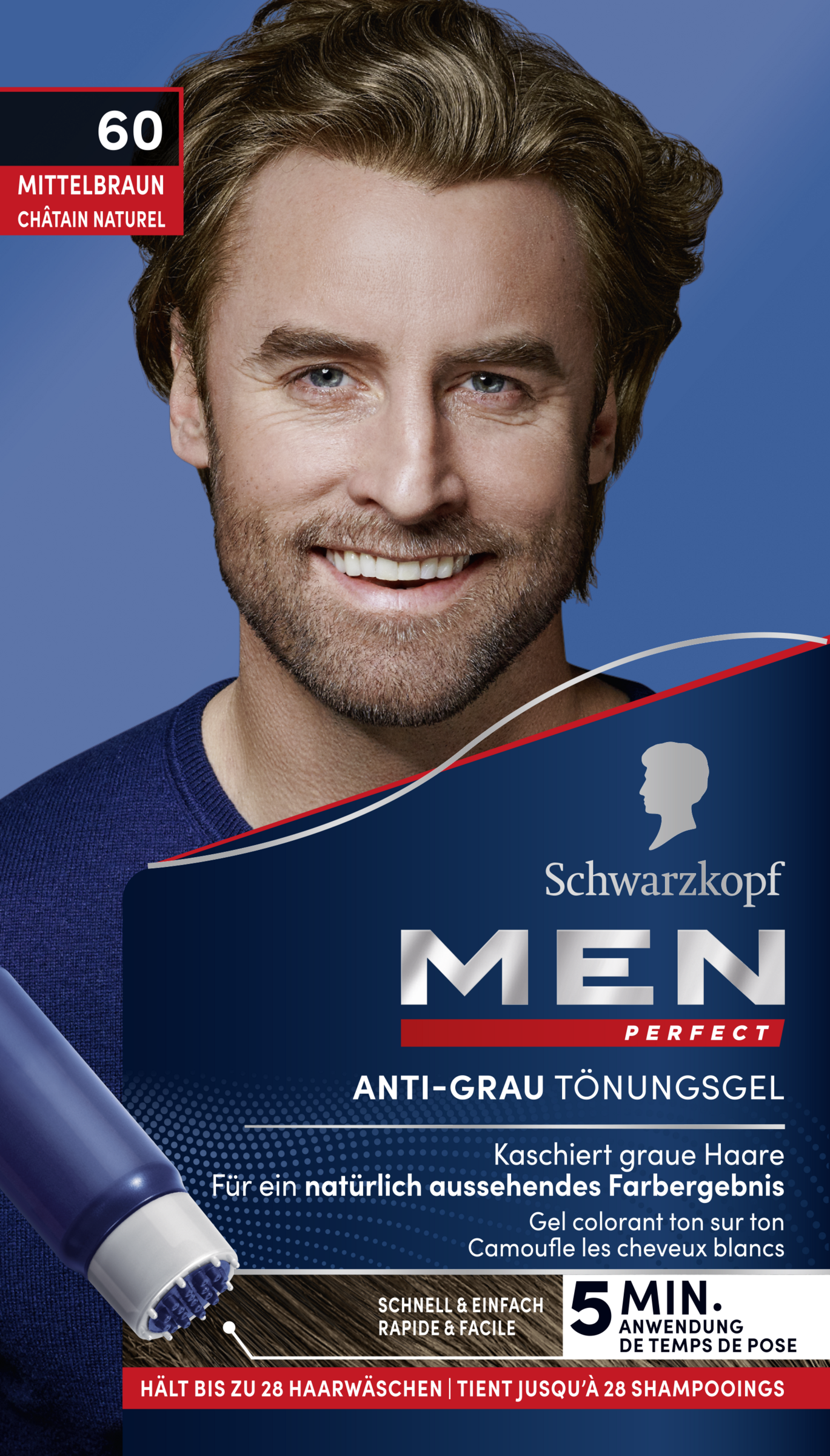 Men Perfect Anti-grå-tonings-gel 60 mellembrun