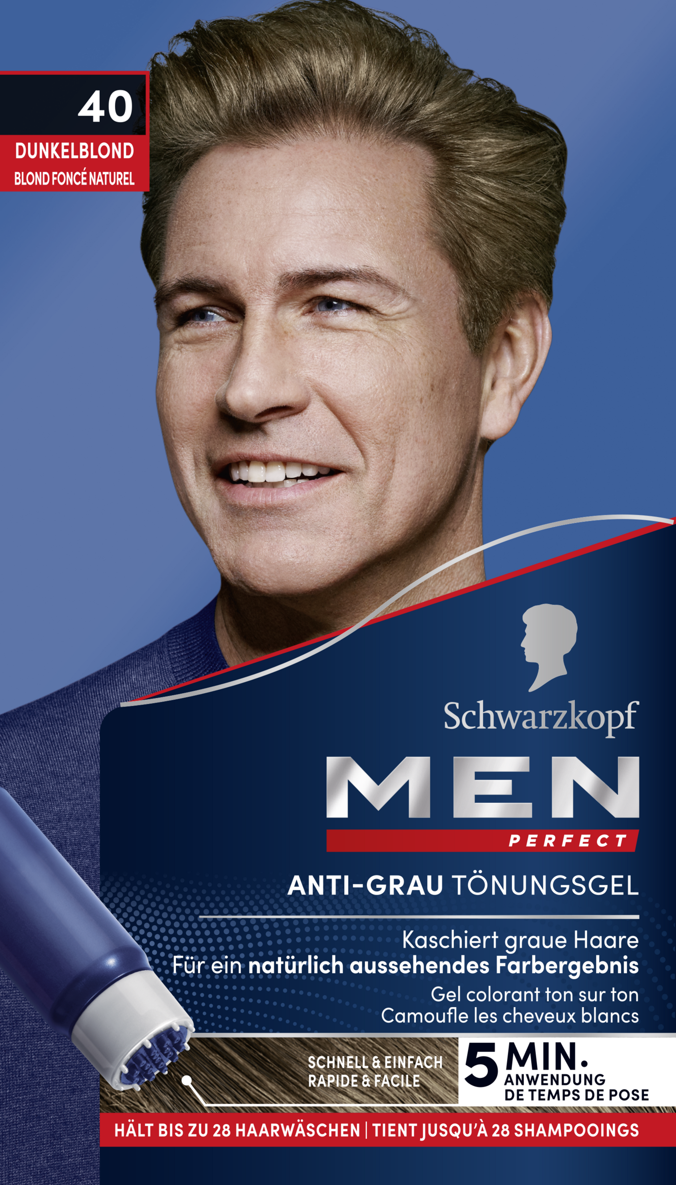 Men Perfect Anti-grå-tonings-gel 40 mørkeblond