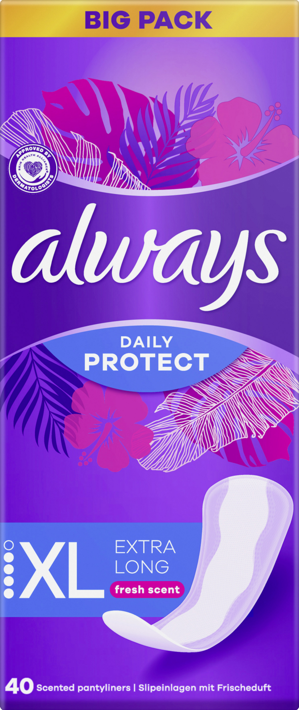 Always Daily Protect trusseindlæg Extra Long med duft Big Pack