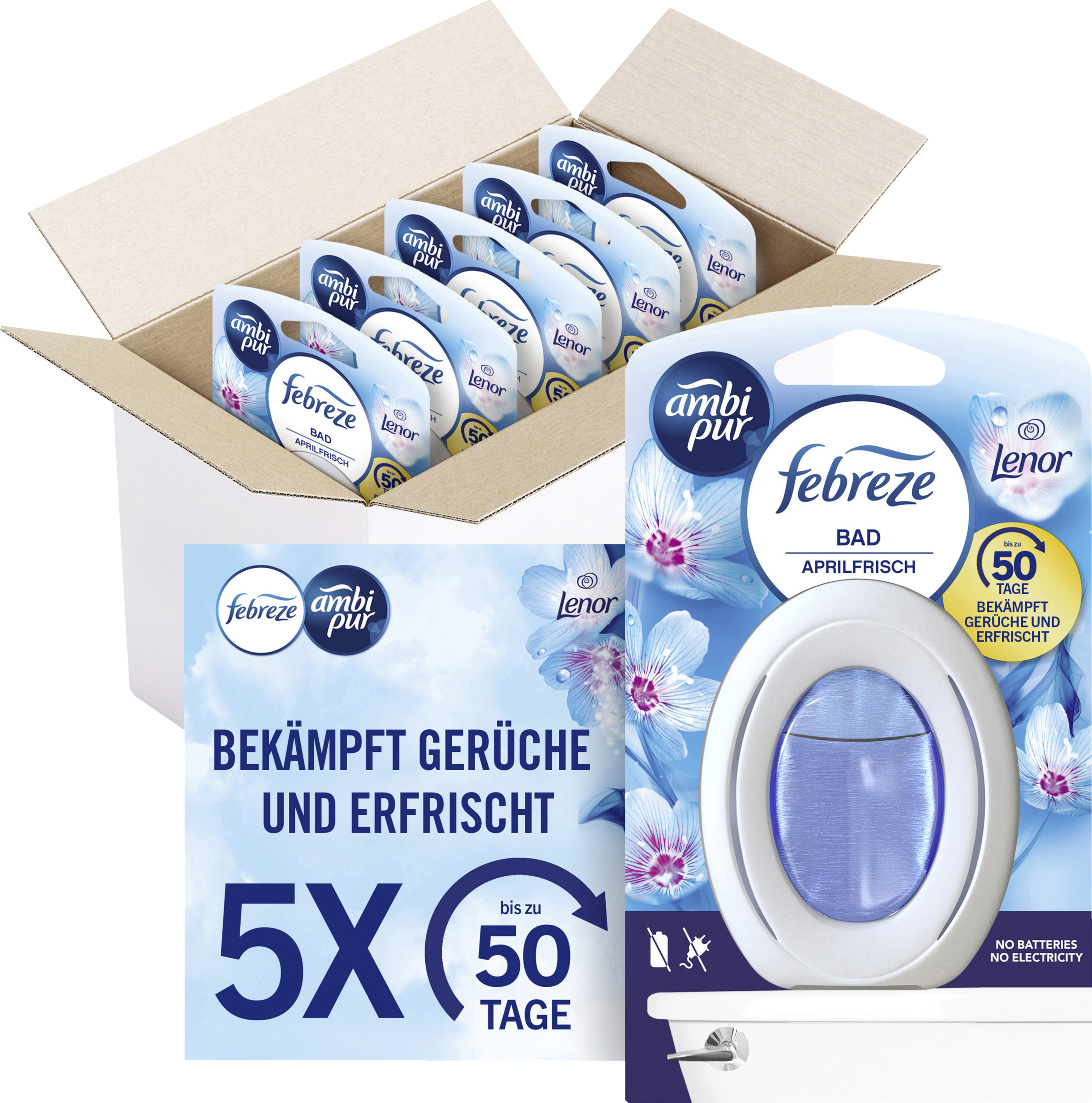 febreze Luftfrisker til badeværelset Aprilfrisk Fordelspakke