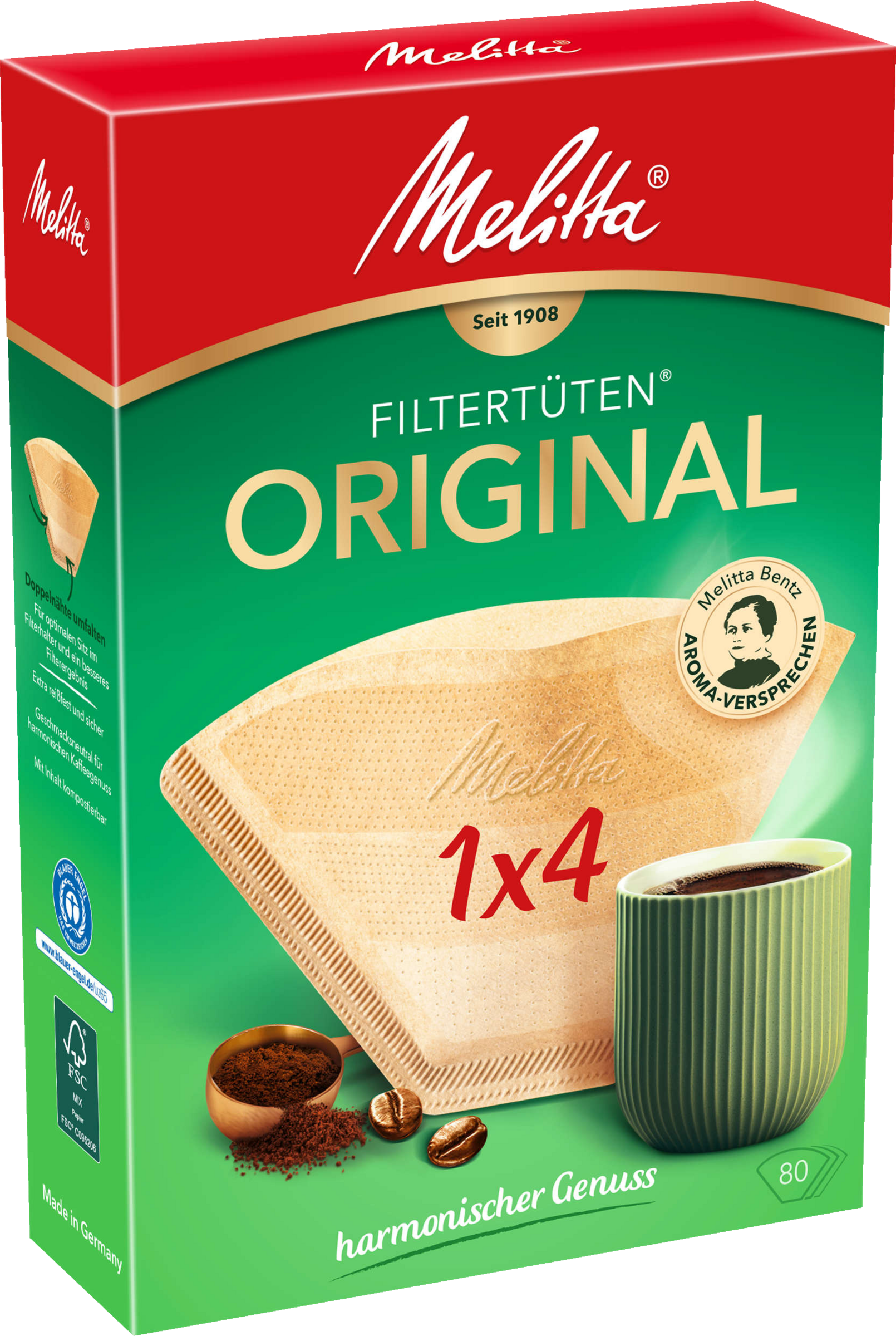 Melitta Original filterposer str. 1 x 4