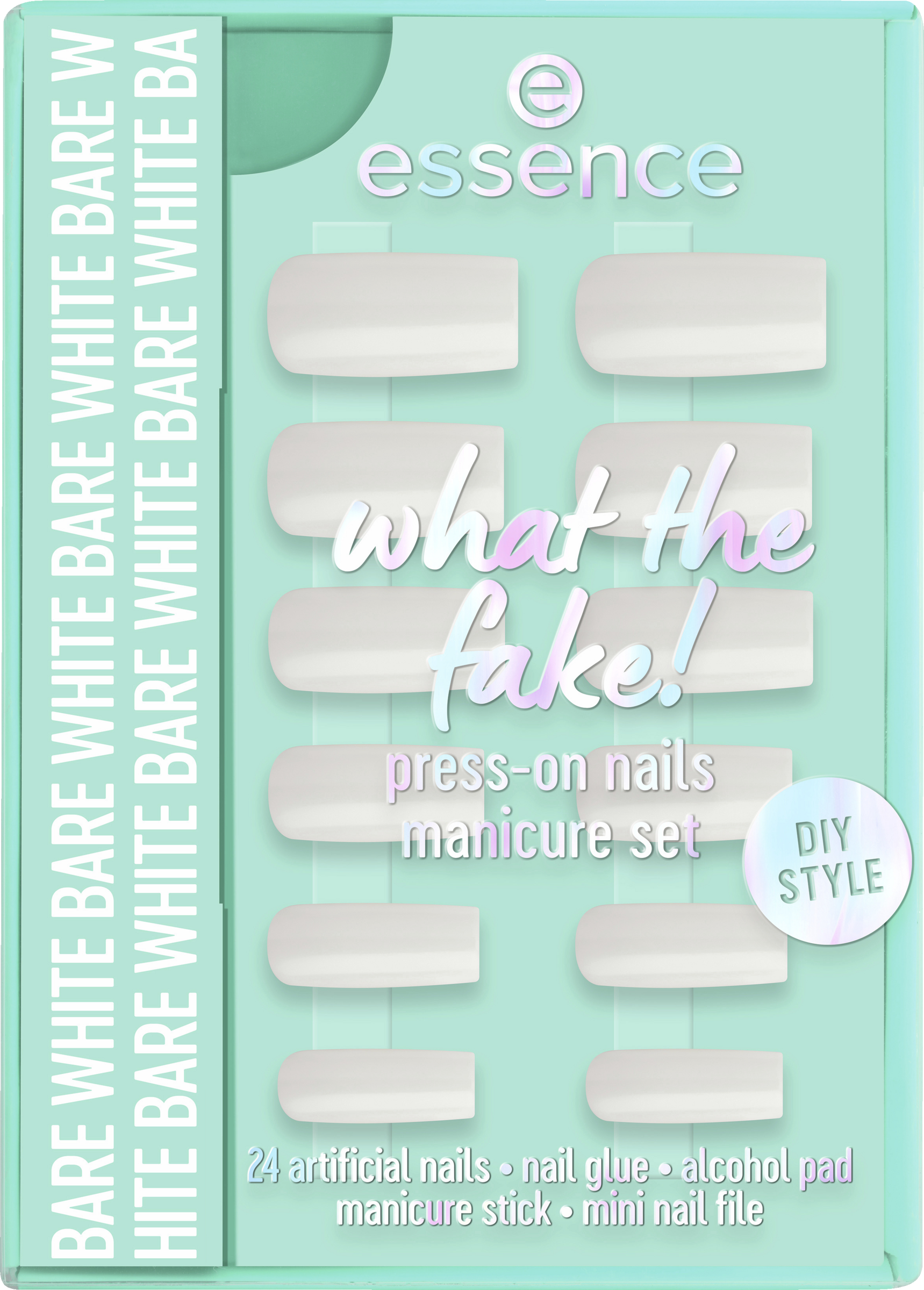 essence what the fake! PRESS-ON NAILS manicuresæt 04 BARE WHITE