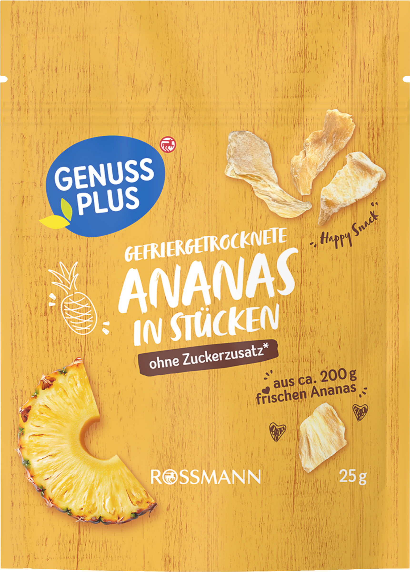 GENUSS PLUS Frysetørret ananas