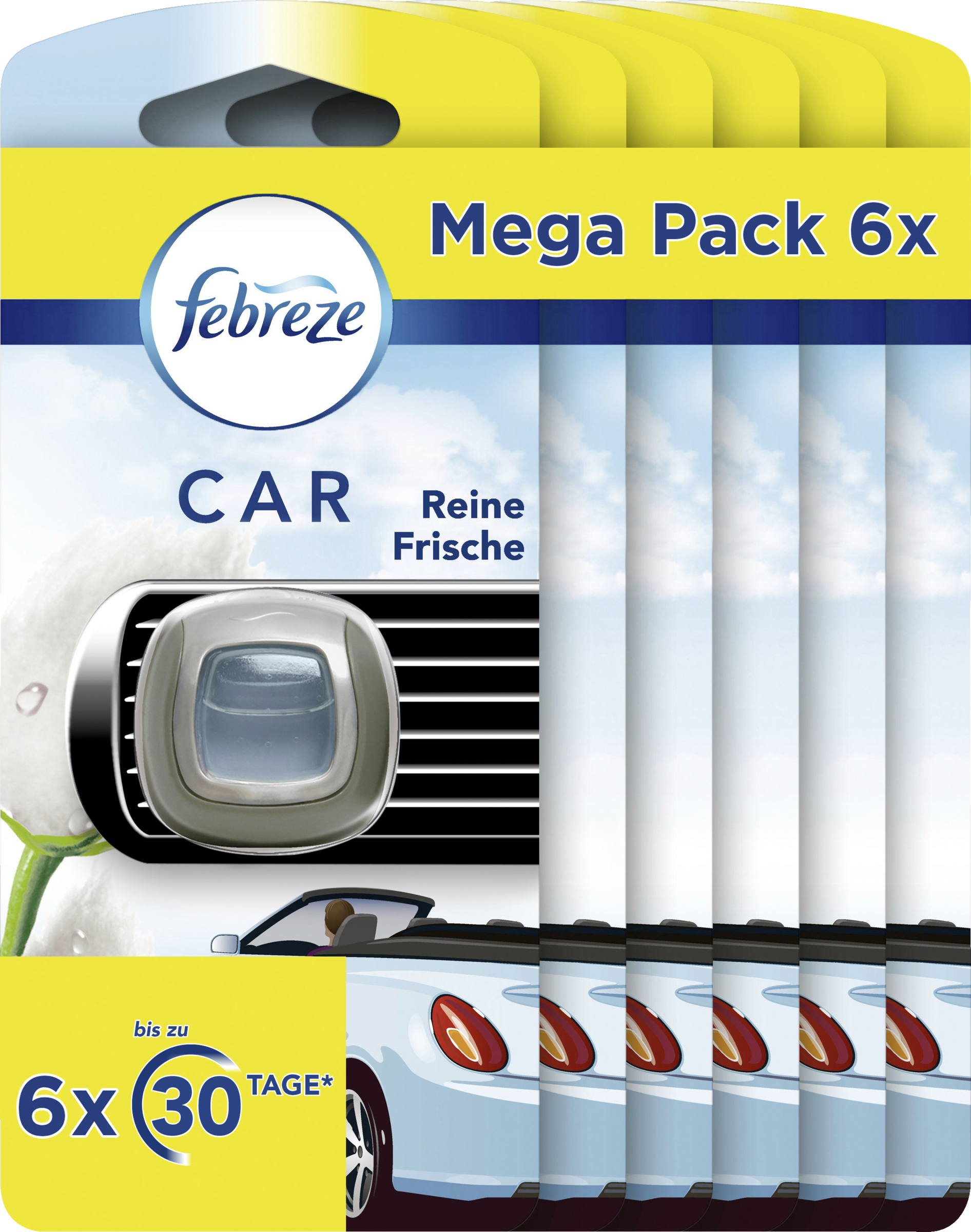 febreze Luftfrisker til bilen Ren friskhed 6-pak