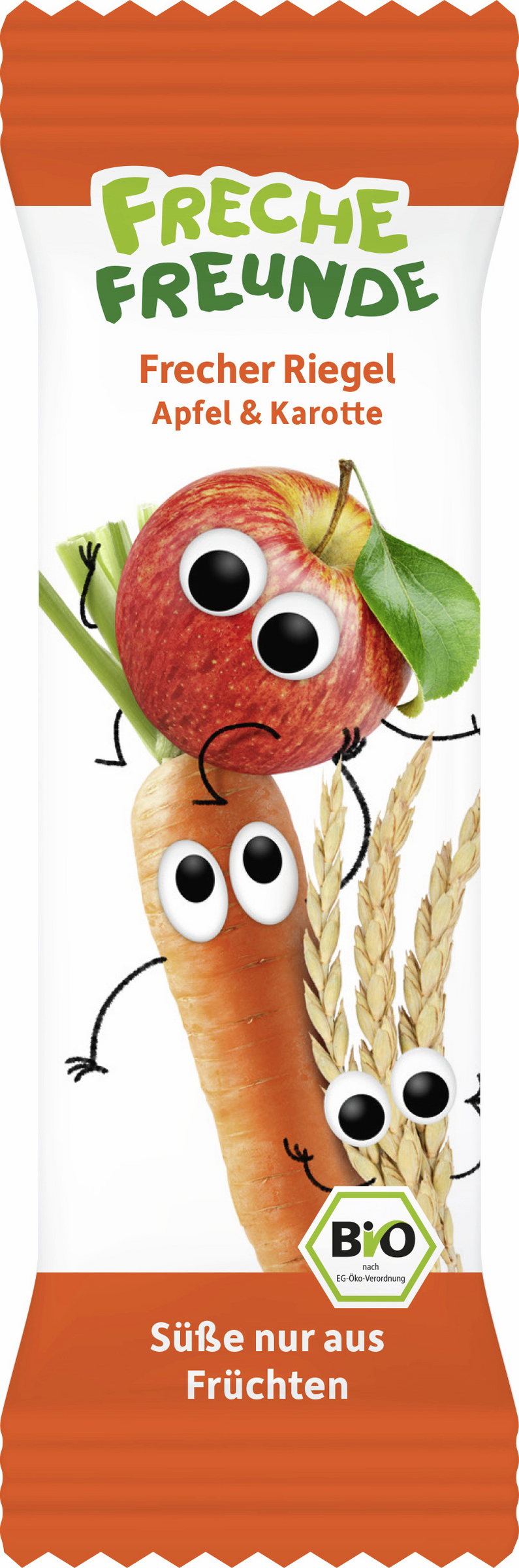 Freche Freunde Økologisk æble- og gulerodsbar, 4-pak