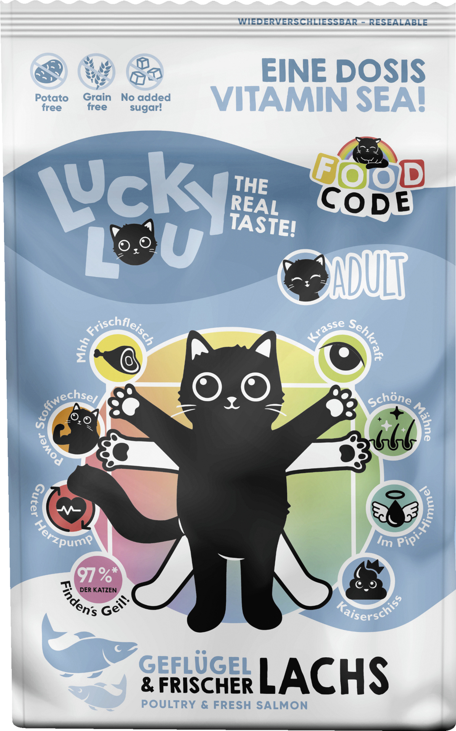 Lucky Lou FoodCode Adult Fjerkræ & Laks Tørfoder