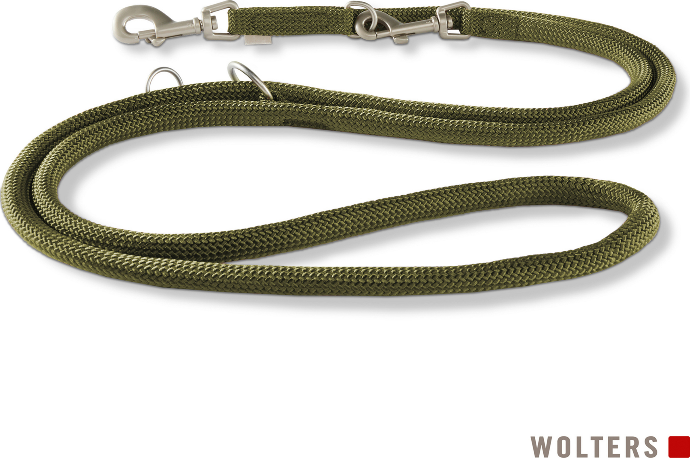 WOLTERS K2-Tau-serie Führleine, 200 cm x 13 cm, olivenfarvet