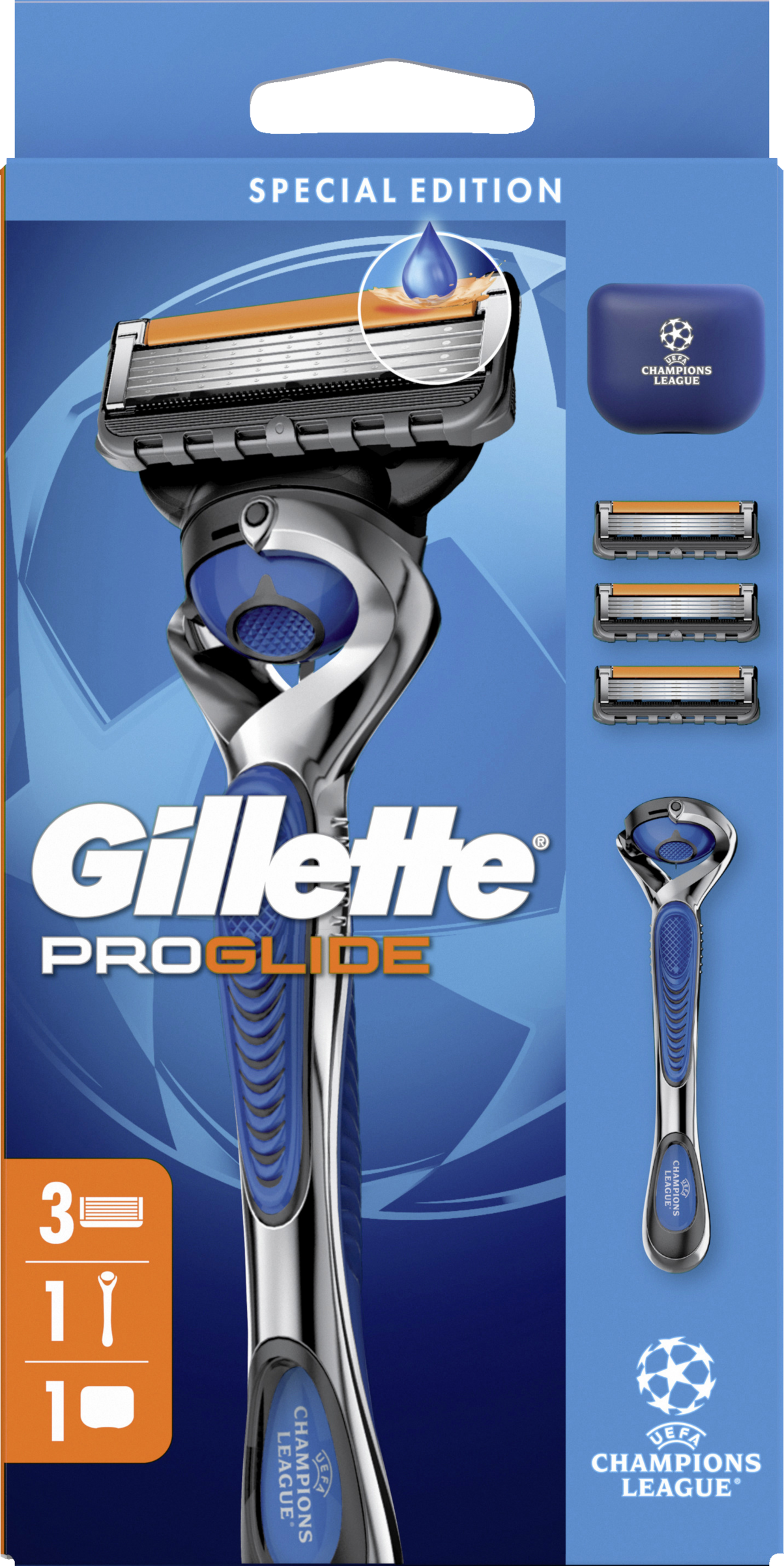 Gillette ProGlide Flexball System Barberskraber med 3 blade og rejseetui