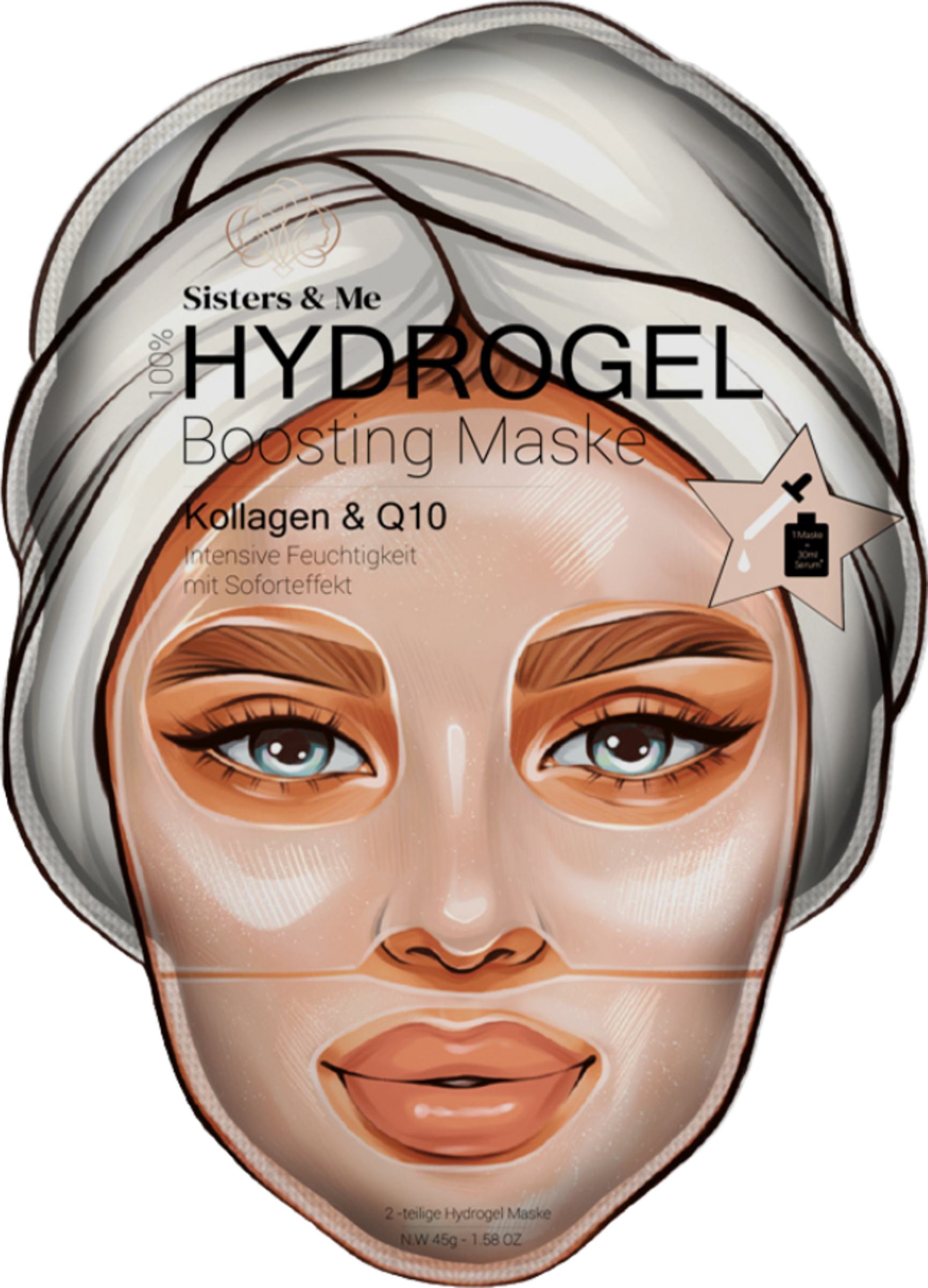 Sisters & Me Hydrogel-boostende maske med Q10 og kollagen