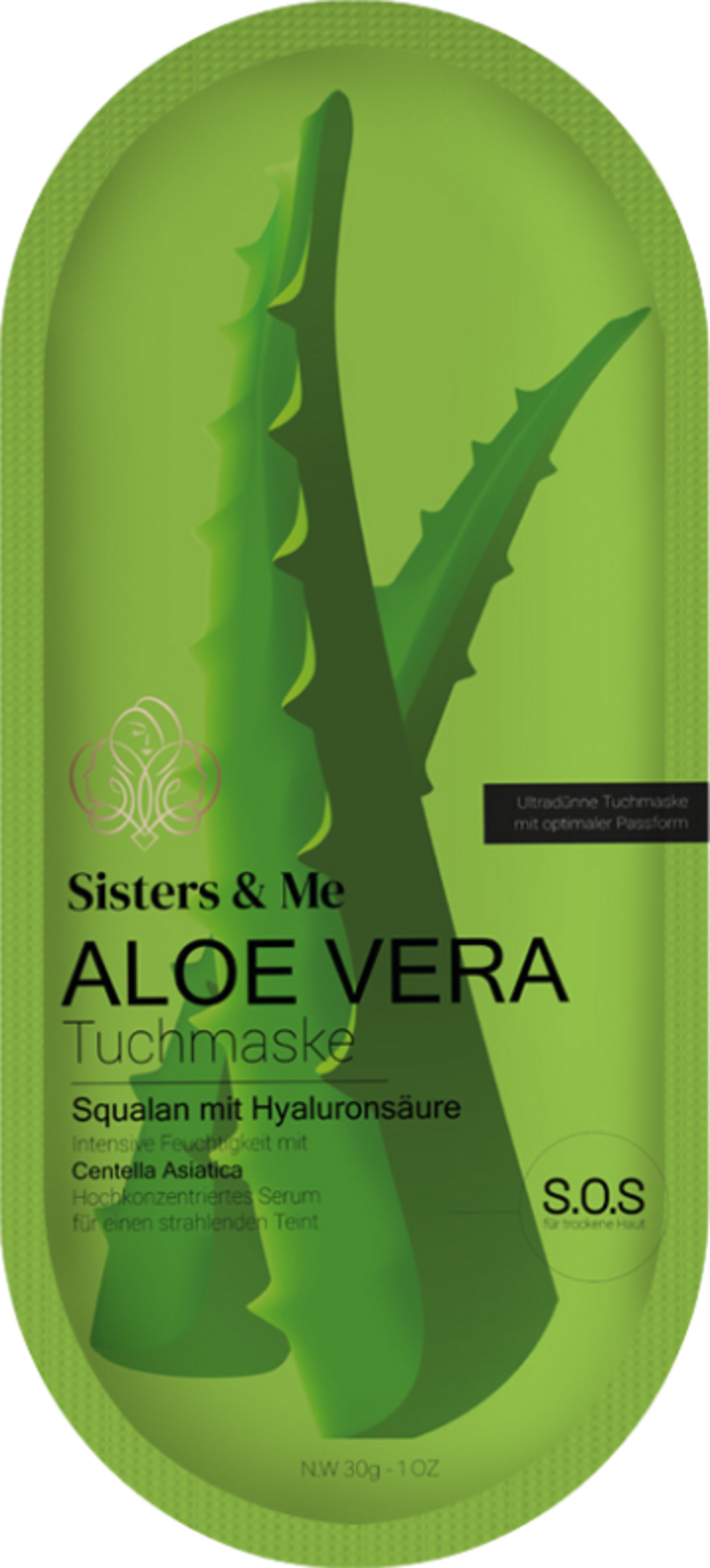 Sisters & Me Aloe vera ansigtsmaske med squalane og hyaluronsyre