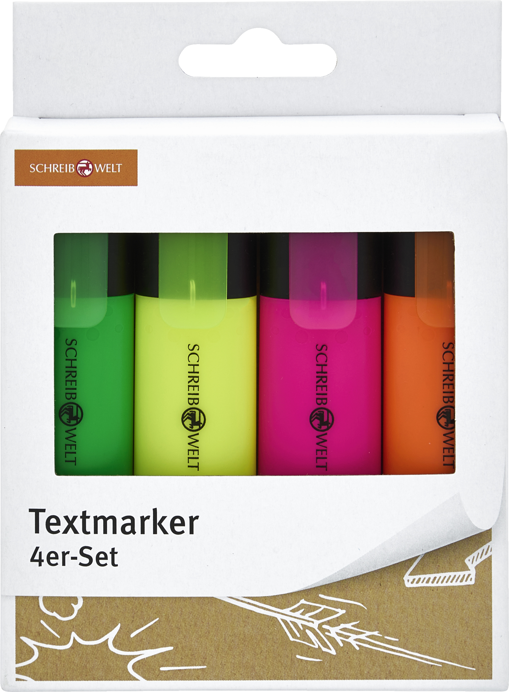 SCHREIBWELT Highlighter, 4-pak