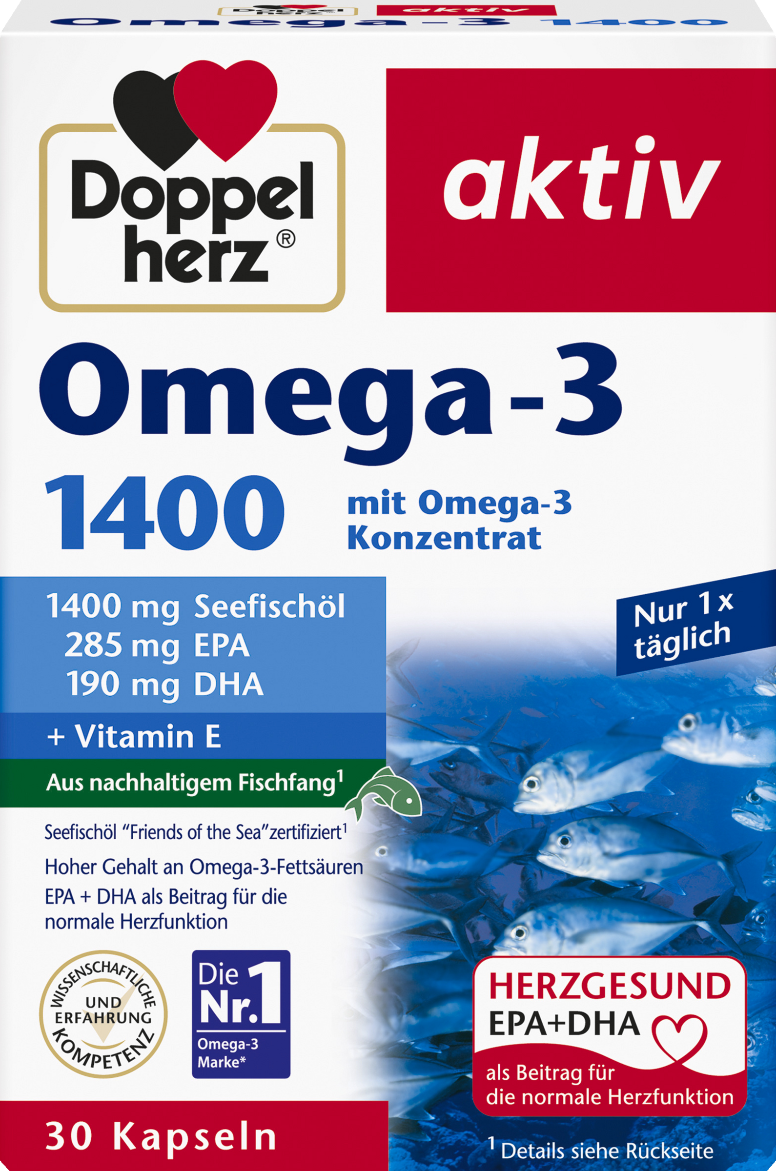 Doppelherz aktiv Omega-3 1400 kapsler