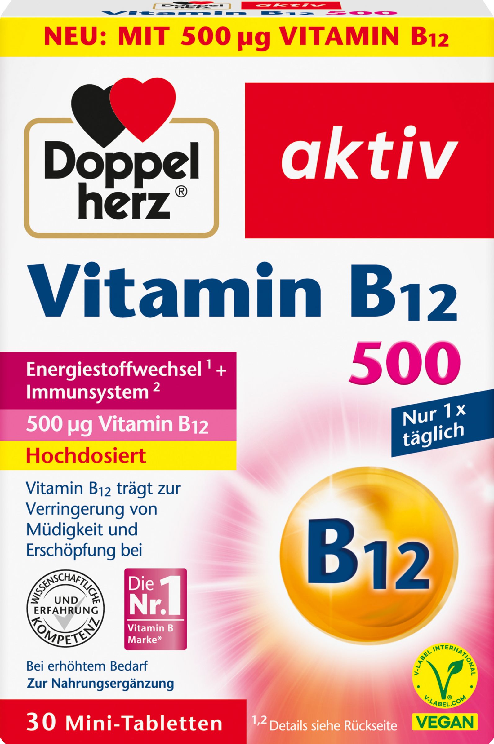 Doppelherz aktiv B12-vitamin 500 minitabletter