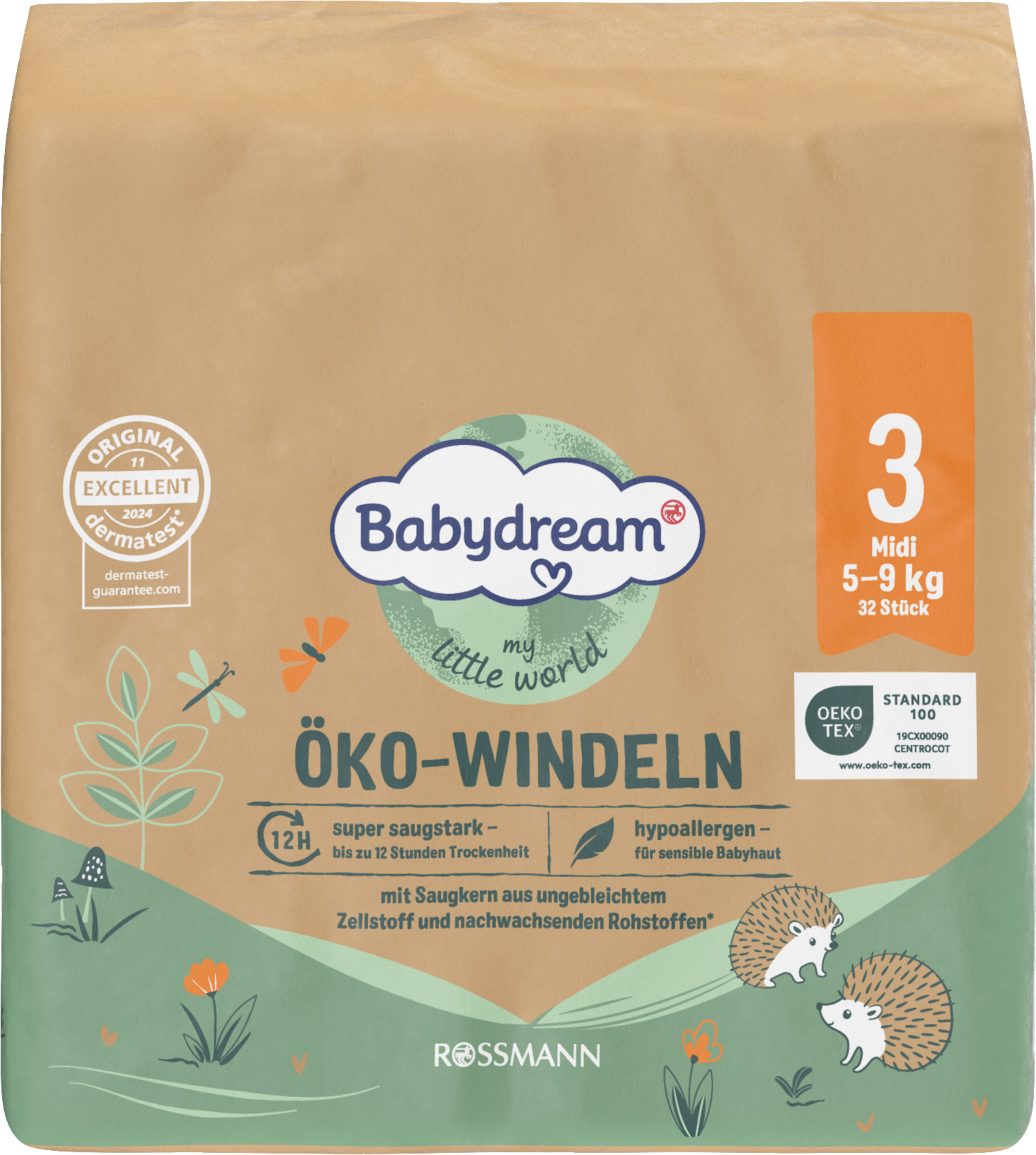 Babydream Øko-bleer str. 3 Midi, 32 stk., 5-9 kg