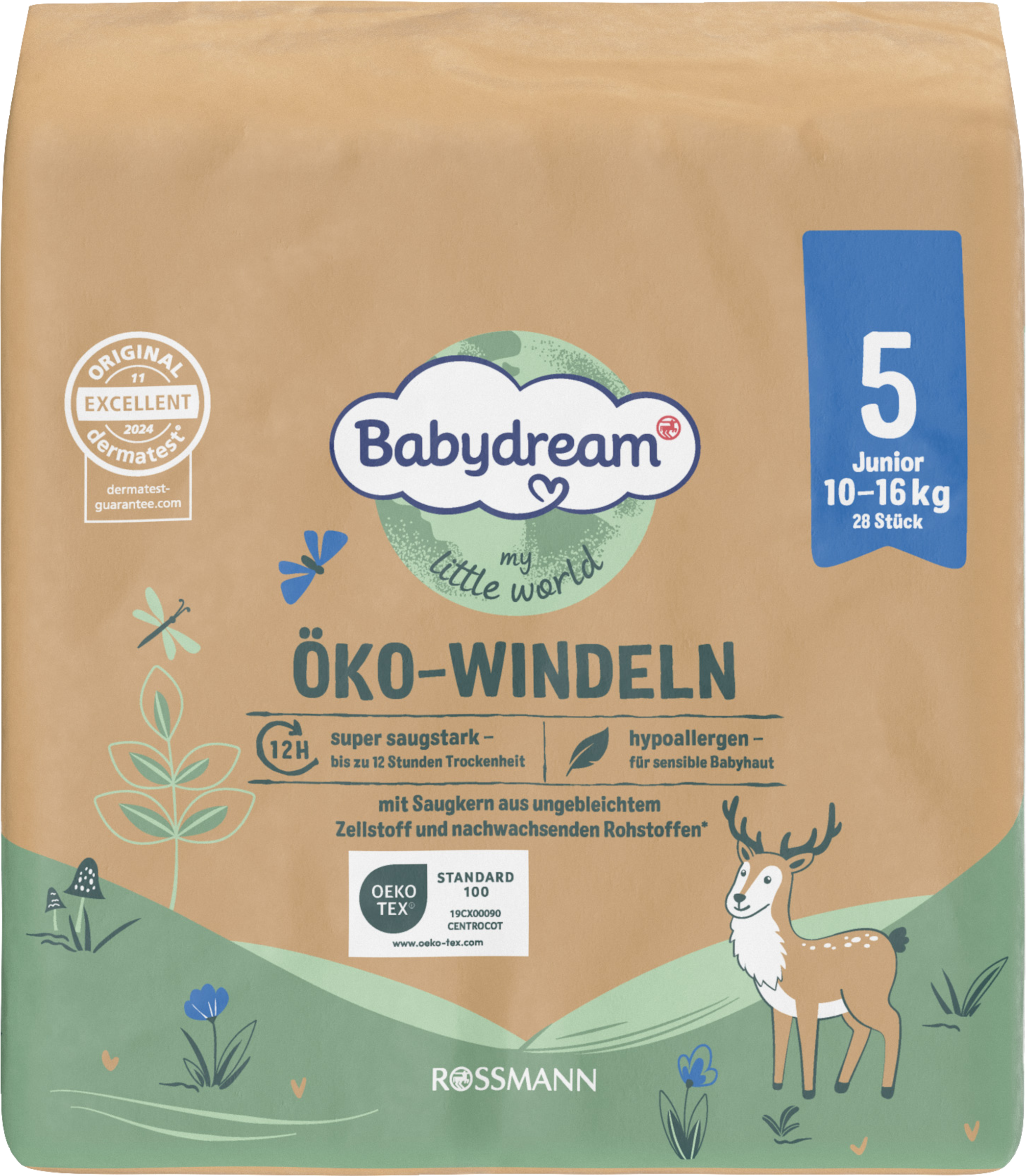 Babydream Øko-bleer str. 5 Junior, 28 stk., 10-16 kg