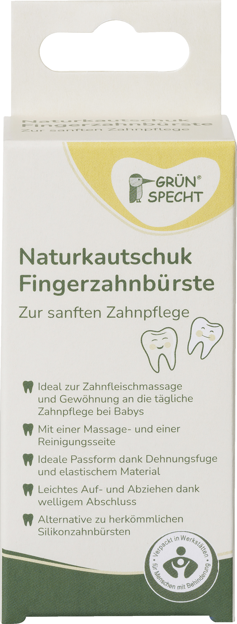 GRÜNSPECHT Fingertandbørste af naturgummi