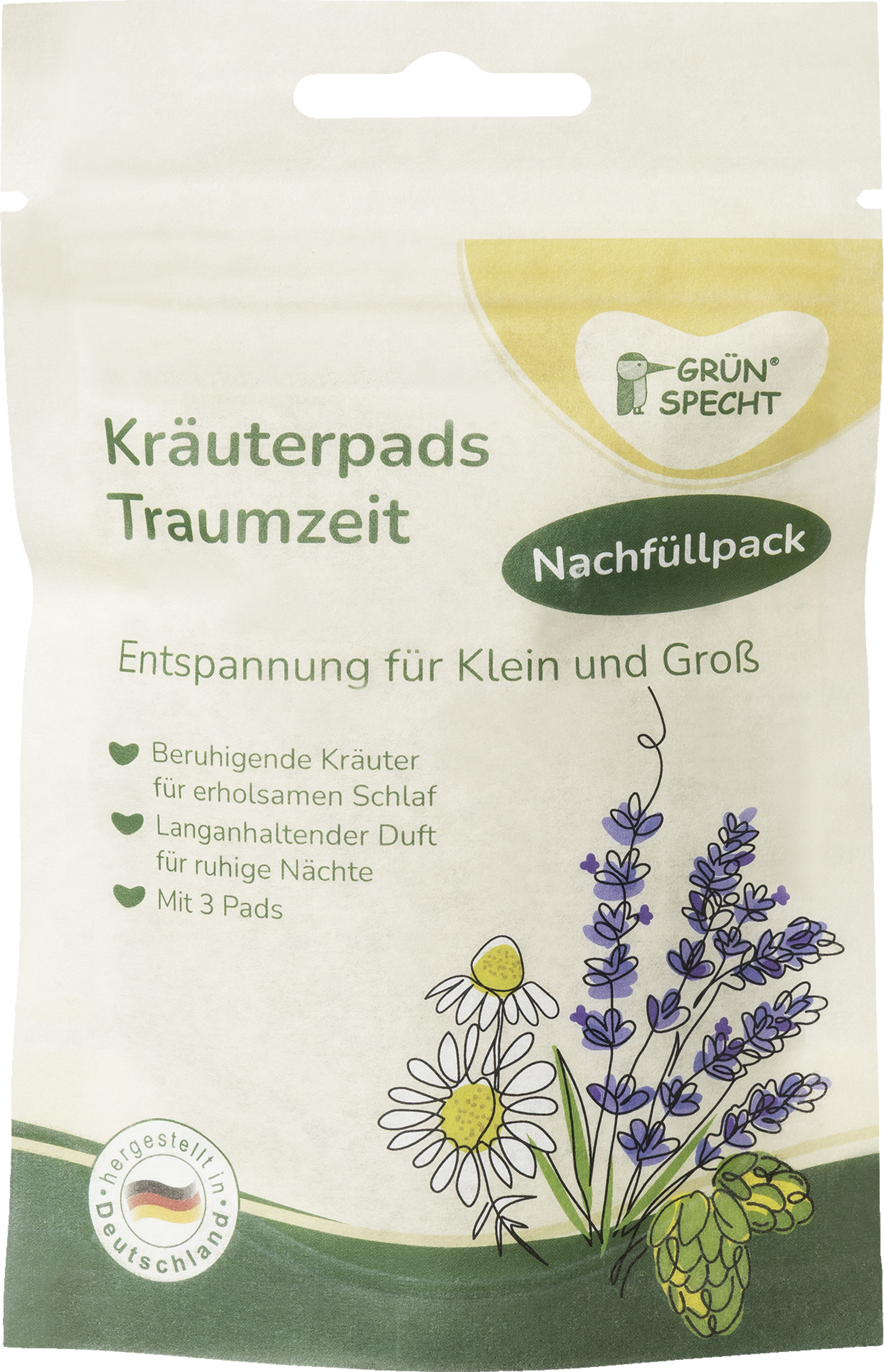 GRÜNSPECHT Herbal pads Dreamtime refill-pakke