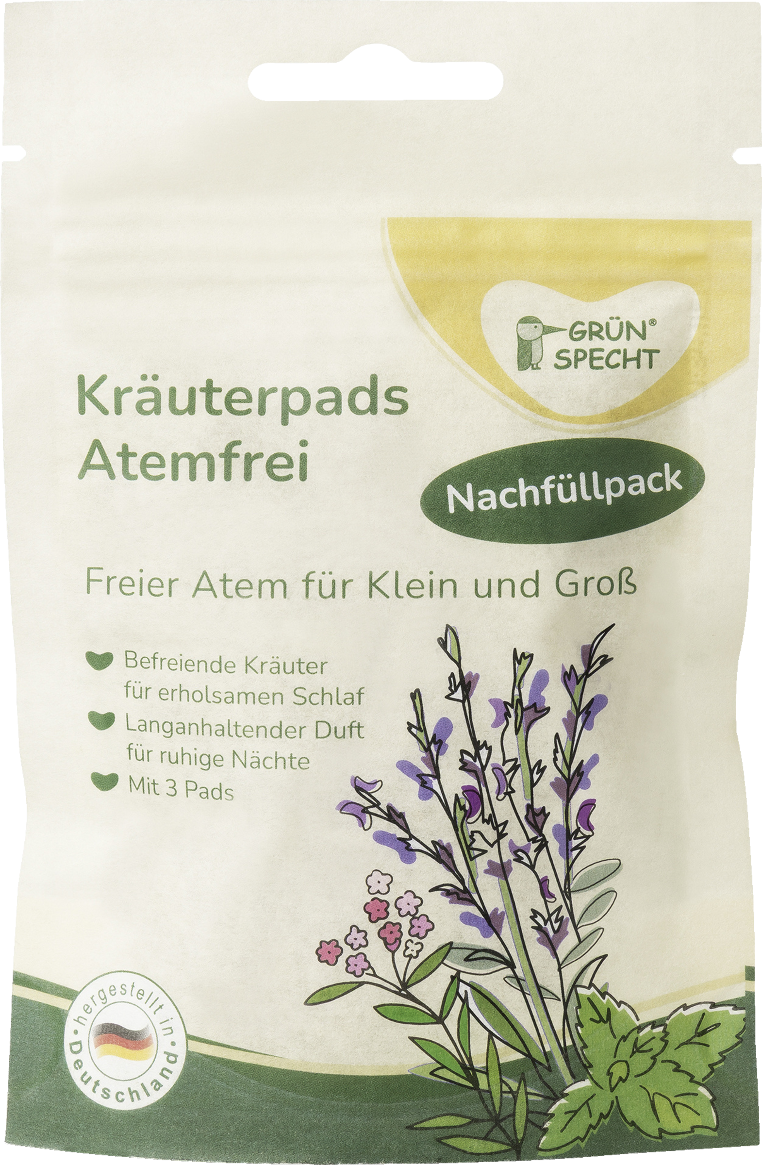 GRÜNSPECHT Herbal pads Breathless refill-pakke