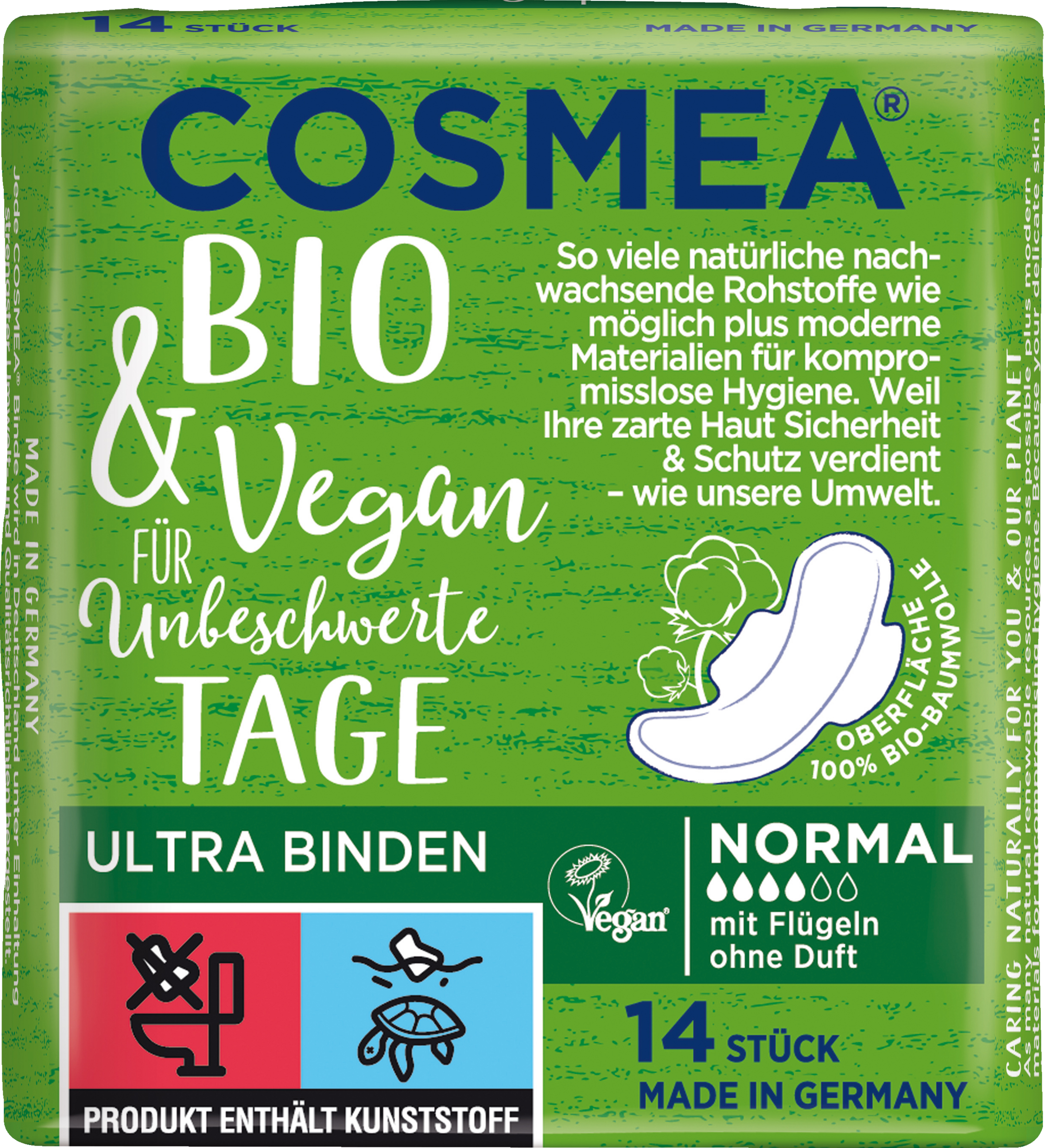 Cosmea Bio Ultra bind normal med vinger uden duft