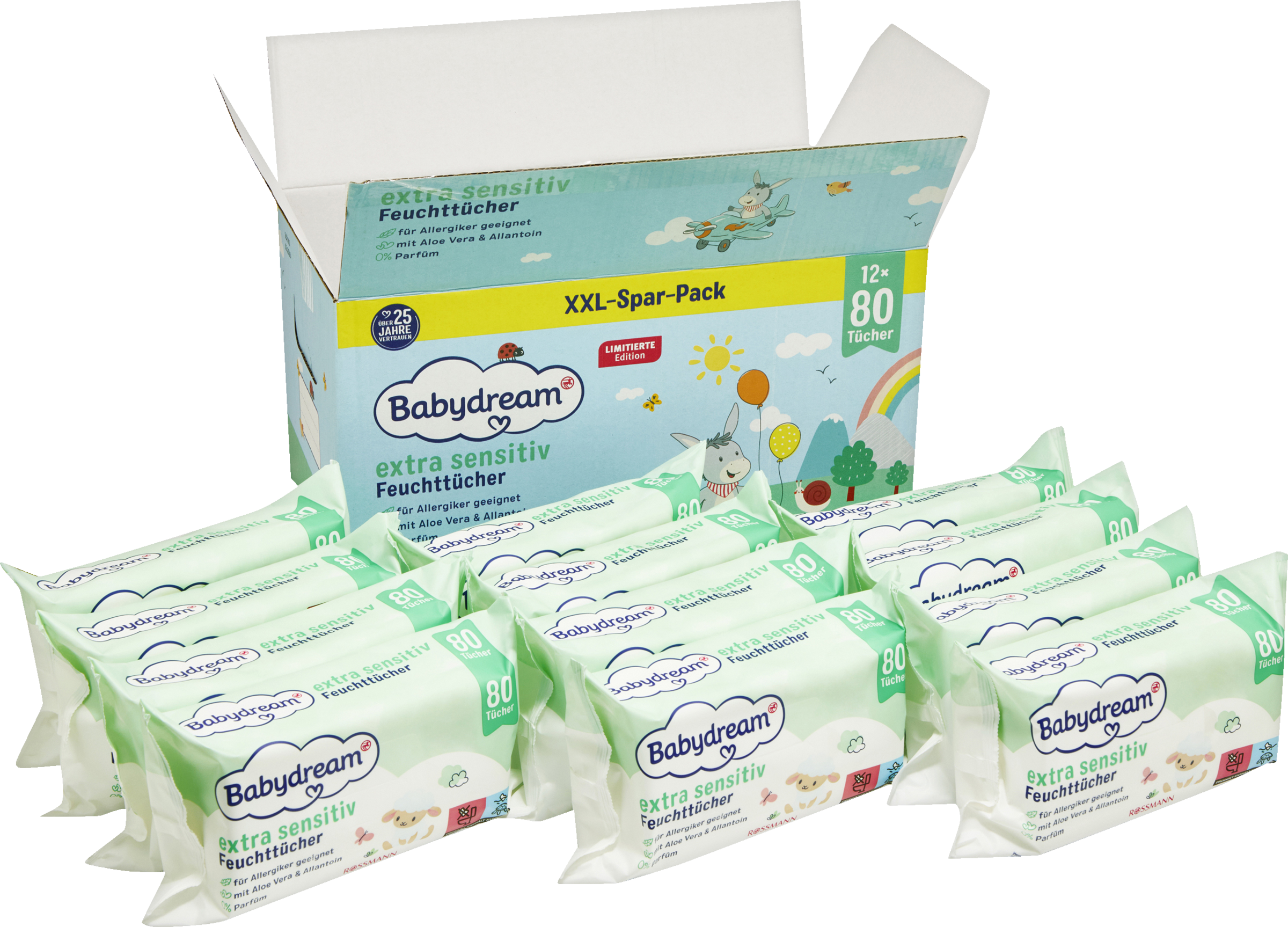 Babydream ekstra sensitive vådservietter XXL økonomipakke 960,0 stk.