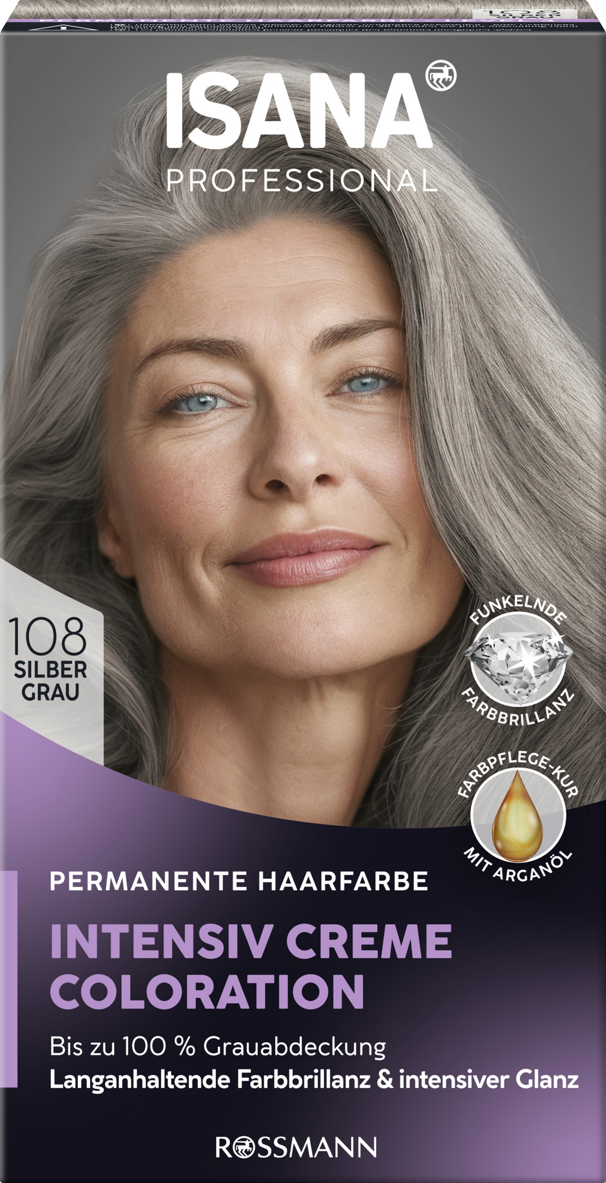 ISANA PROFESSIONAL Intensiv creme-farvning 108 Sølvgrå