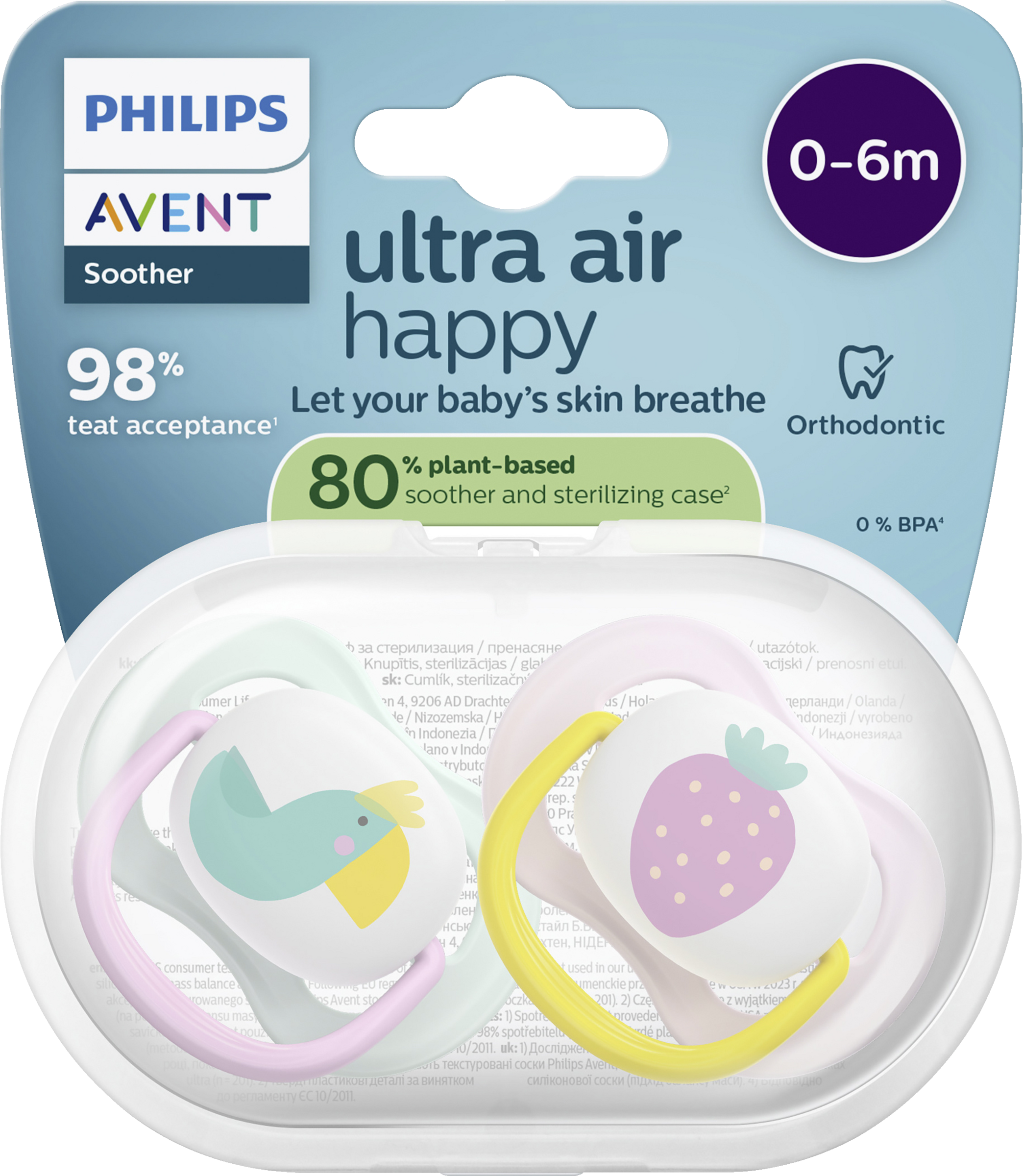 PHILIPS AVENT ultra air sut Fugl og jordbær 0-6 måneder