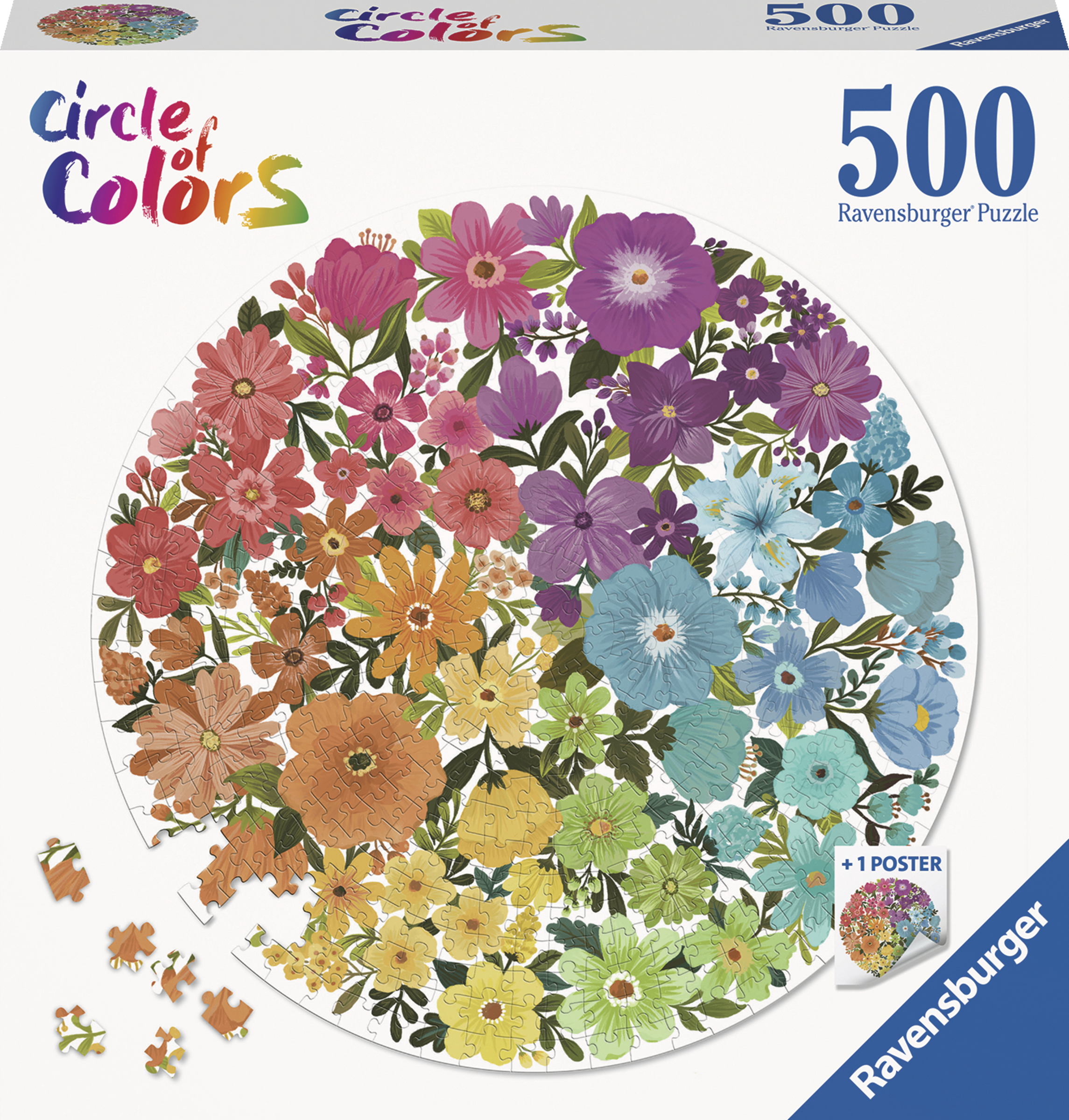 Ravensburger Puslespil Farvecirkel - Blomster