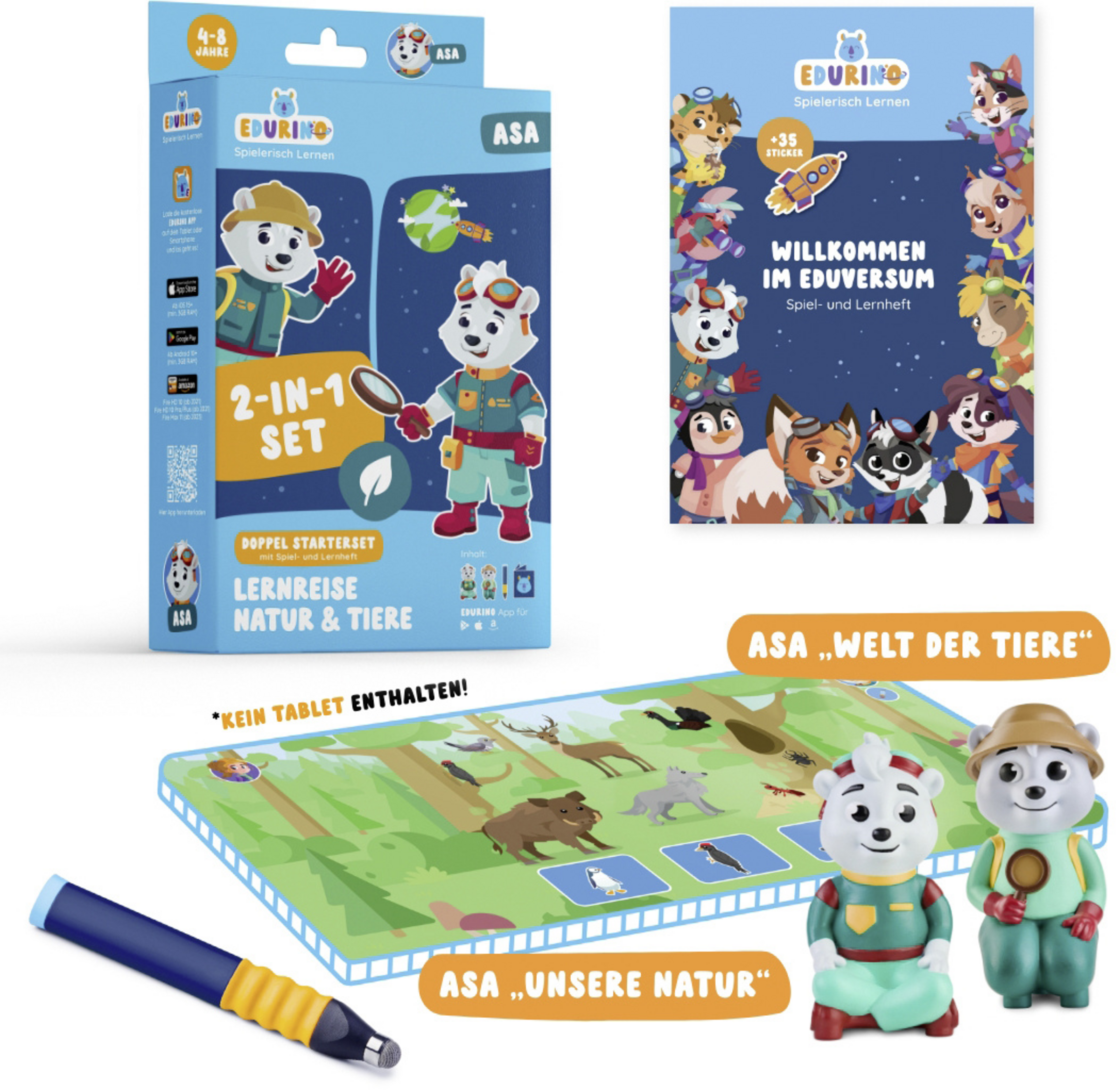 EDURINO Startsæt dobbeltpakke Asa 1 og 2 - Vores natur, dyrenes verden