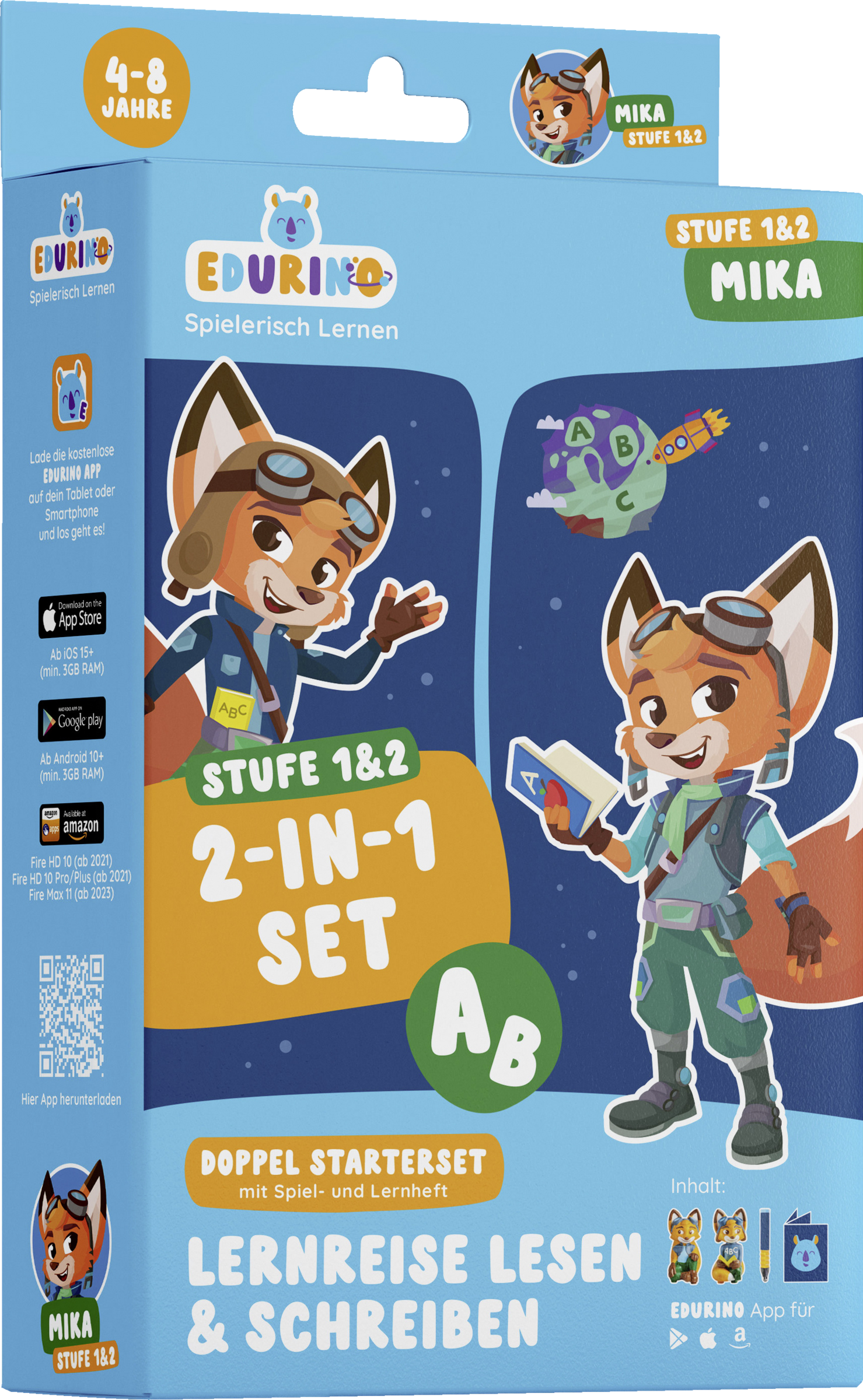 EDURINO Startsæt dobbeltpakke Mika 1 og 2 - Første læse- og skrivebog. Læsning og skrivning af bogstaver