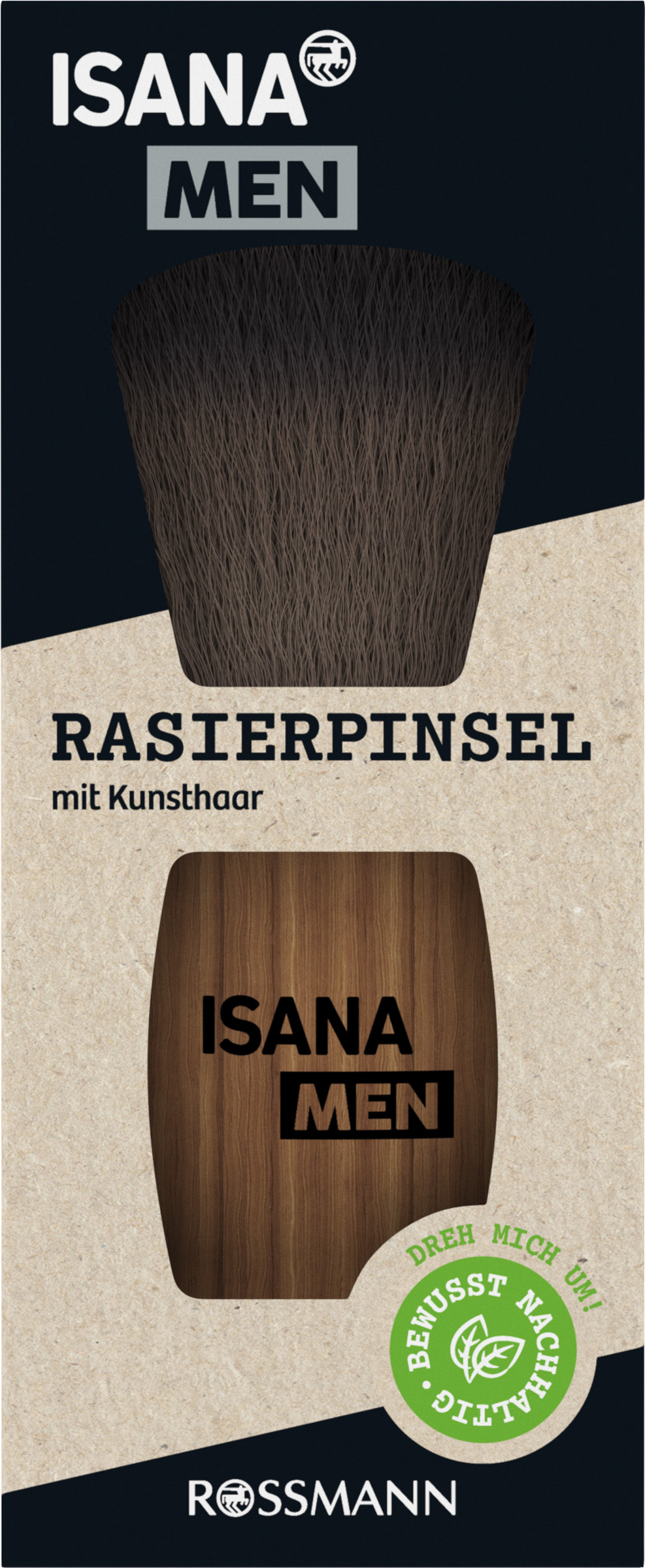 ISANA MEN Premium barberbørste kunstigt hår